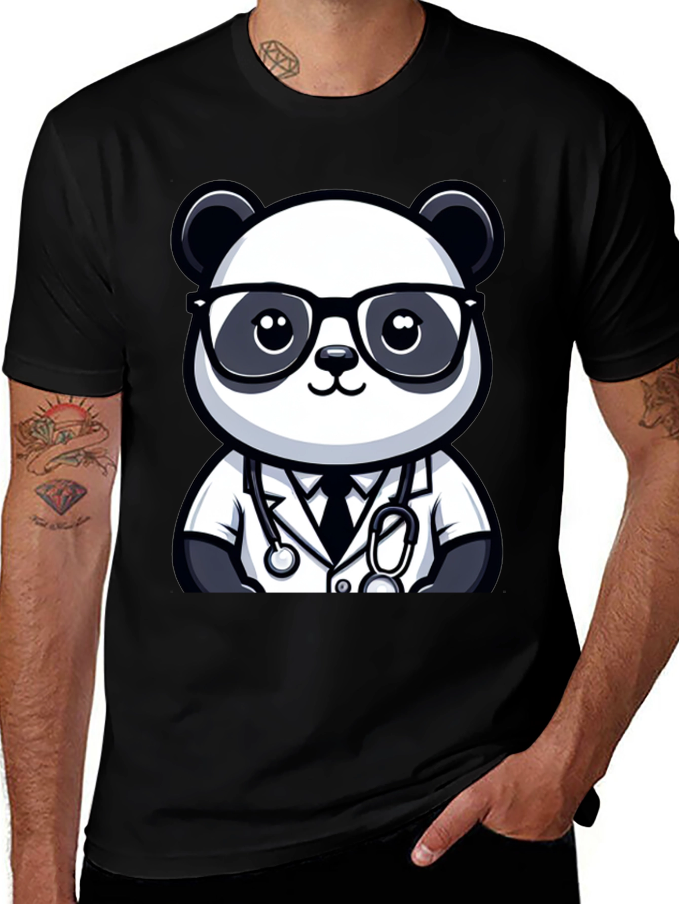 Panda Doctor T-Shirt - Cute Cartoon Animal Tee