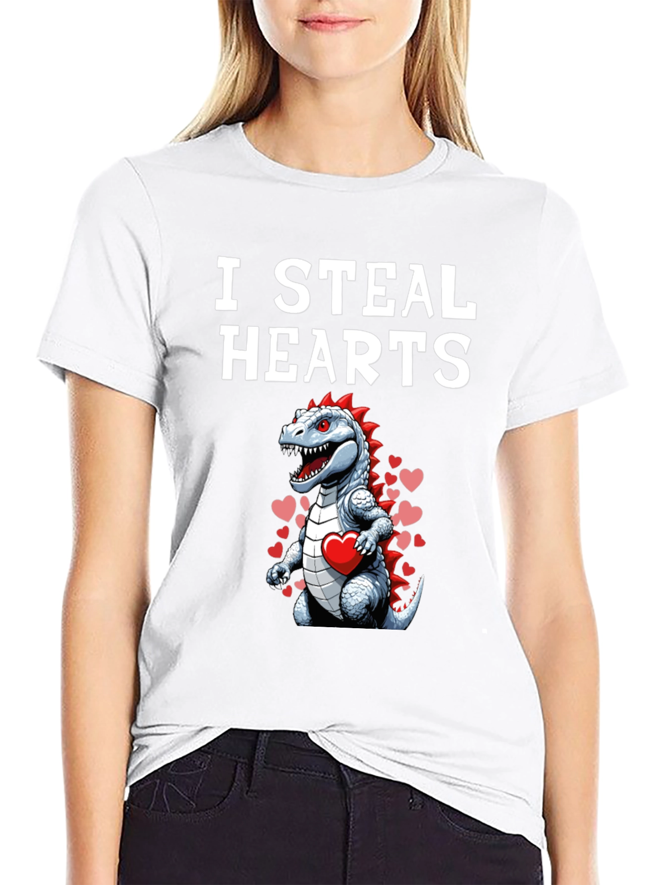 I Steal Hearts Dinosaur Valentines Day T-Shirt