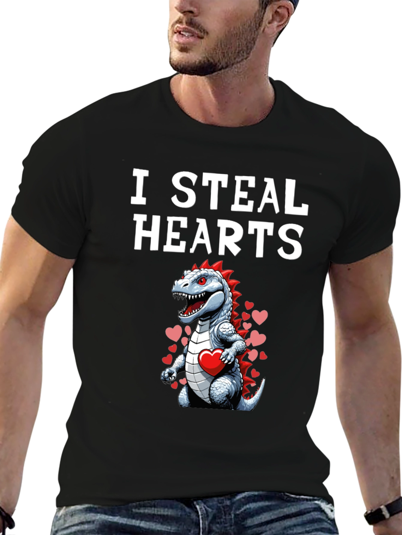 I Steal Hearts Dinosaur Valentines Day T-Shirt