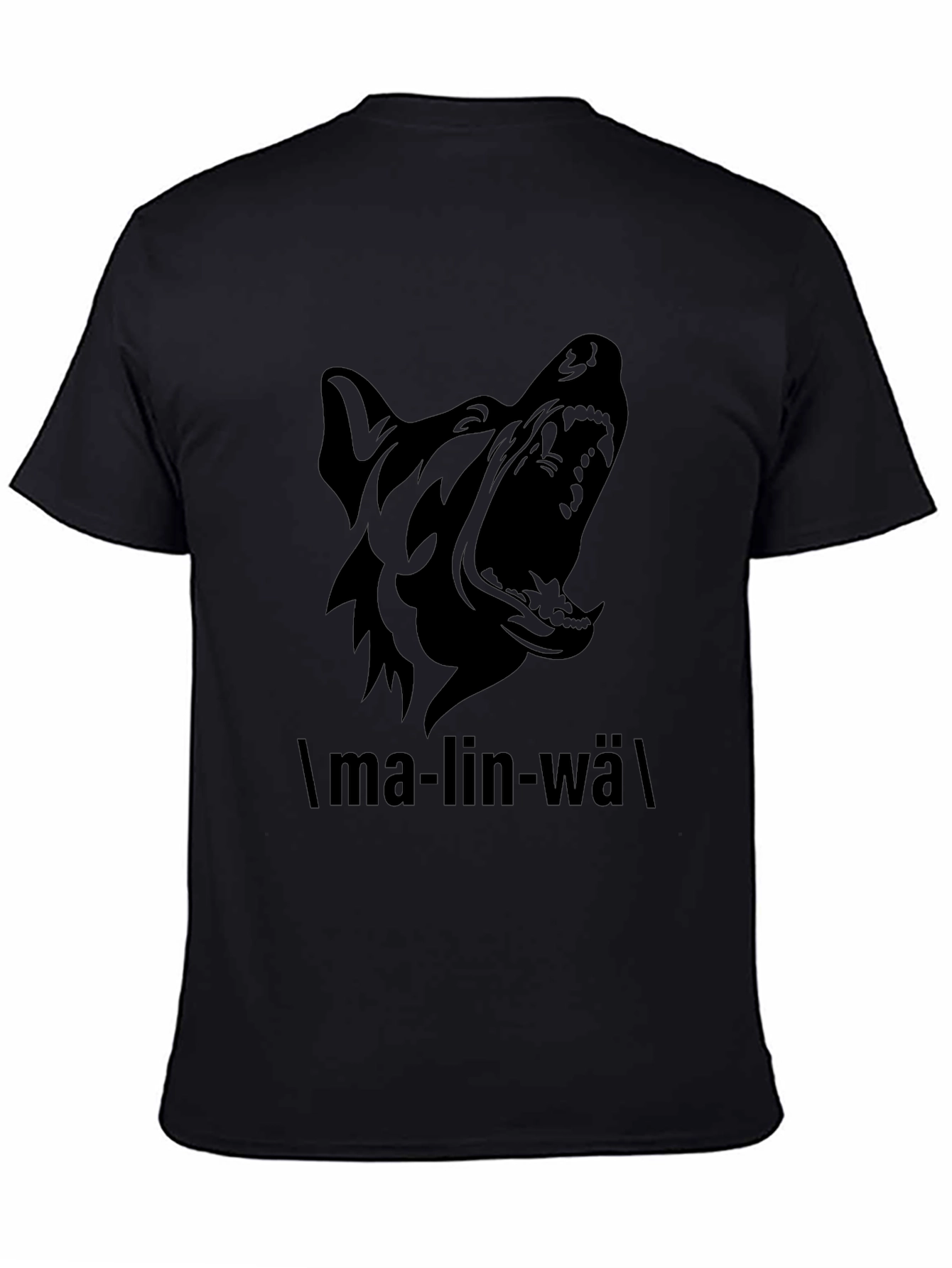 Malinwa Dog Graphic Black T-Shirt