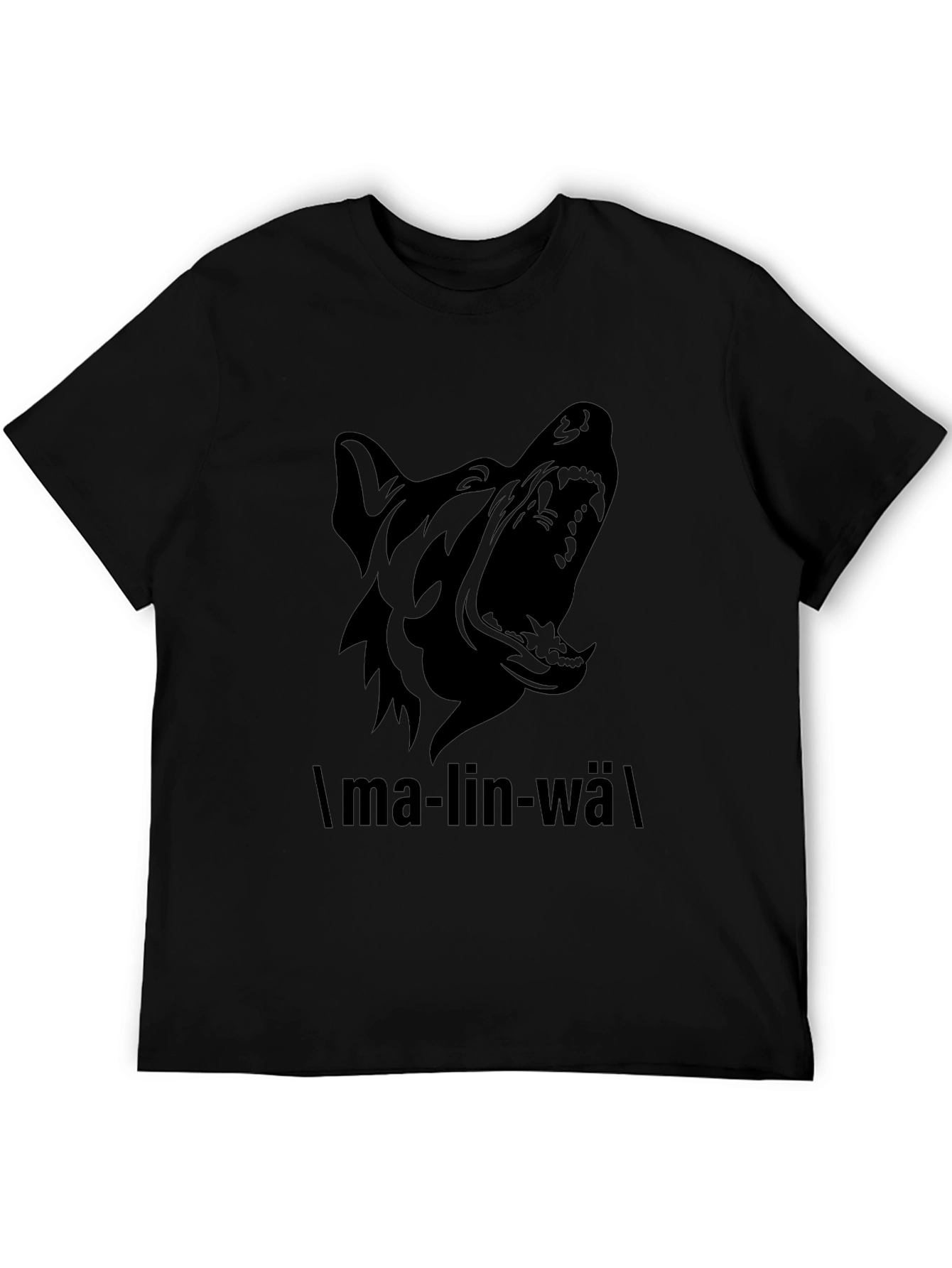 Malinwa Dog Graphic Black T-Shirt