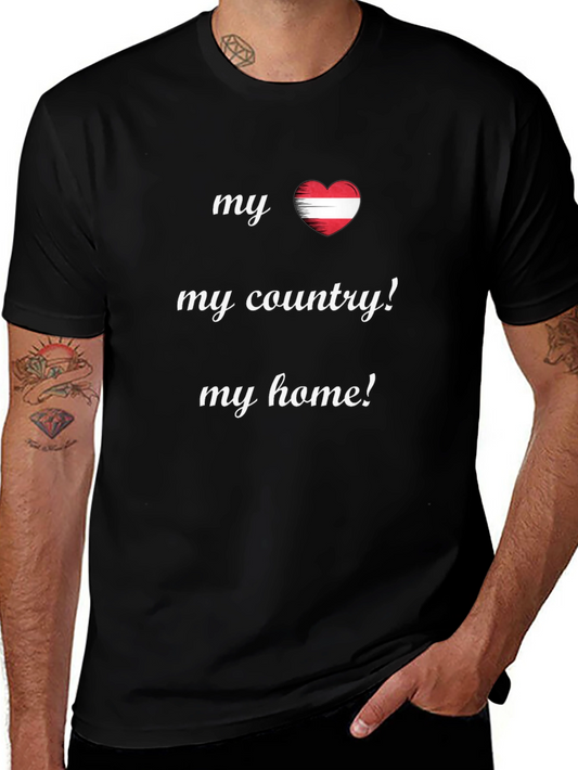 Austria Heart Flag T-Shirt My Country My Home