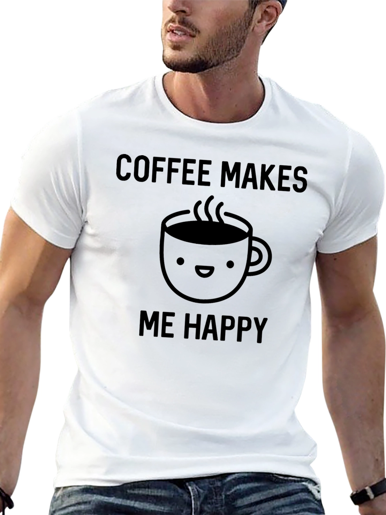 Coffee Makes Me Happy Graphic T-Shirt