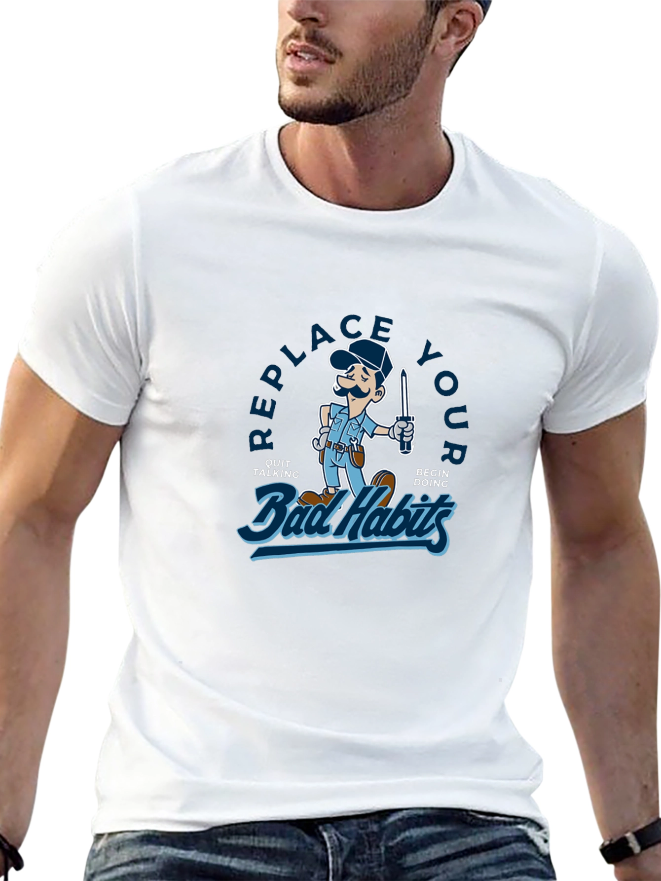 Replace Your Bad Habits Graphic T-Shirt