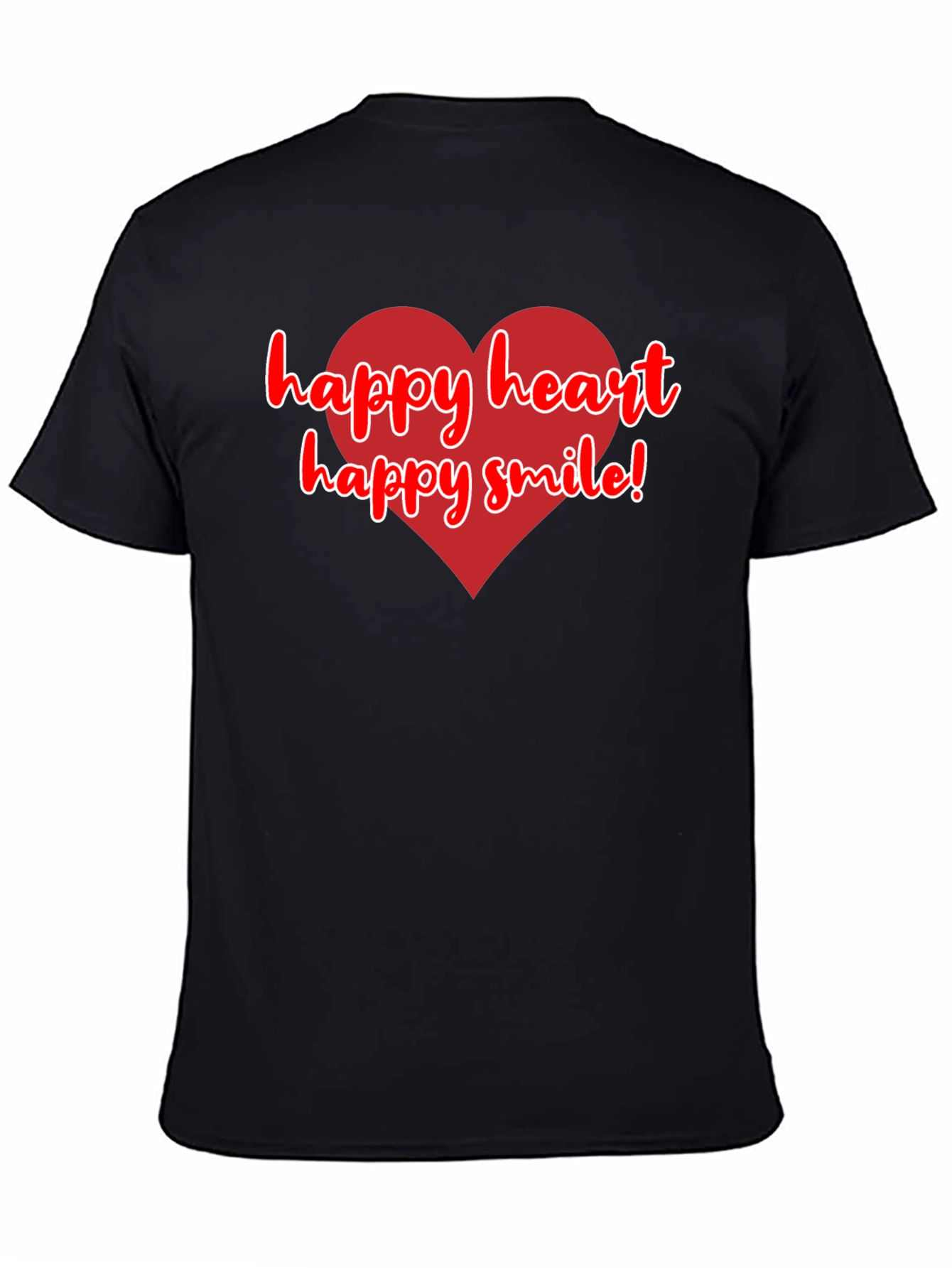 Happy Heart Happy Smile Black T-Shirt