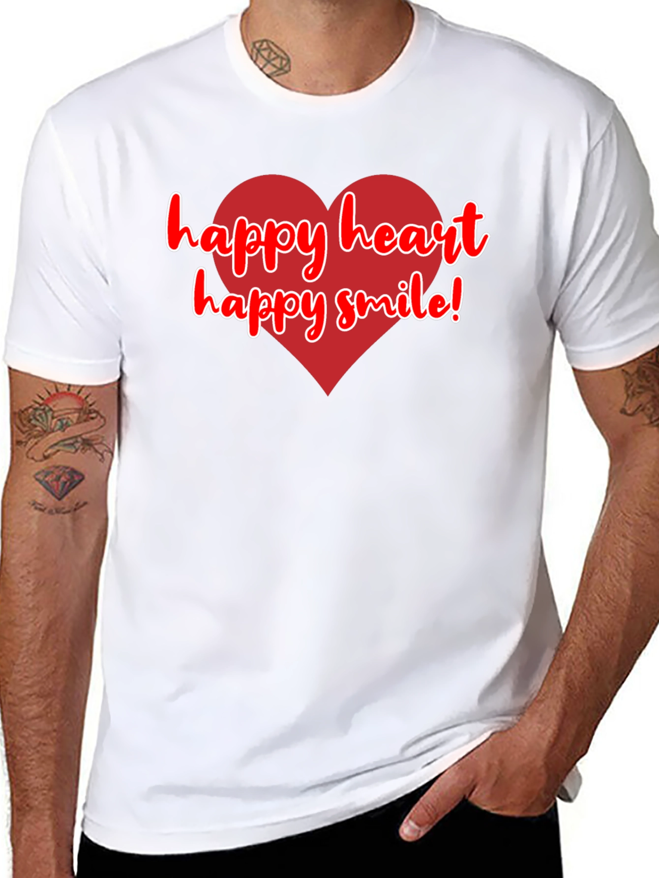 Happy Heart Happy Smile Black T-Shirt