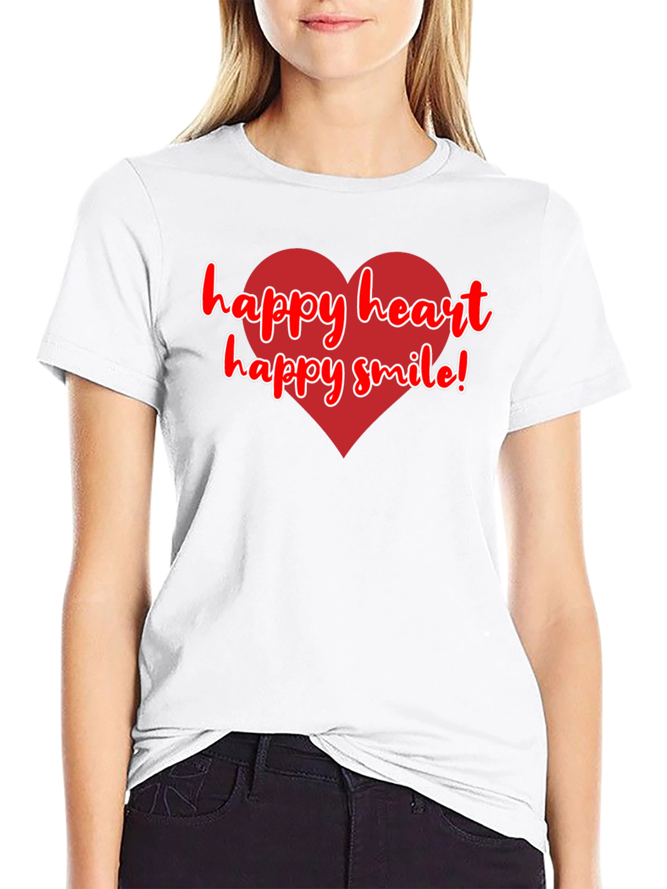 Happy Heart Happy Smile Black T-Shirt