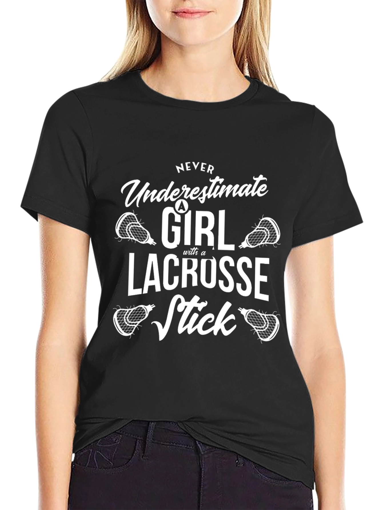 Lacrosse Girl Graphic Tee - Never Underestimate!