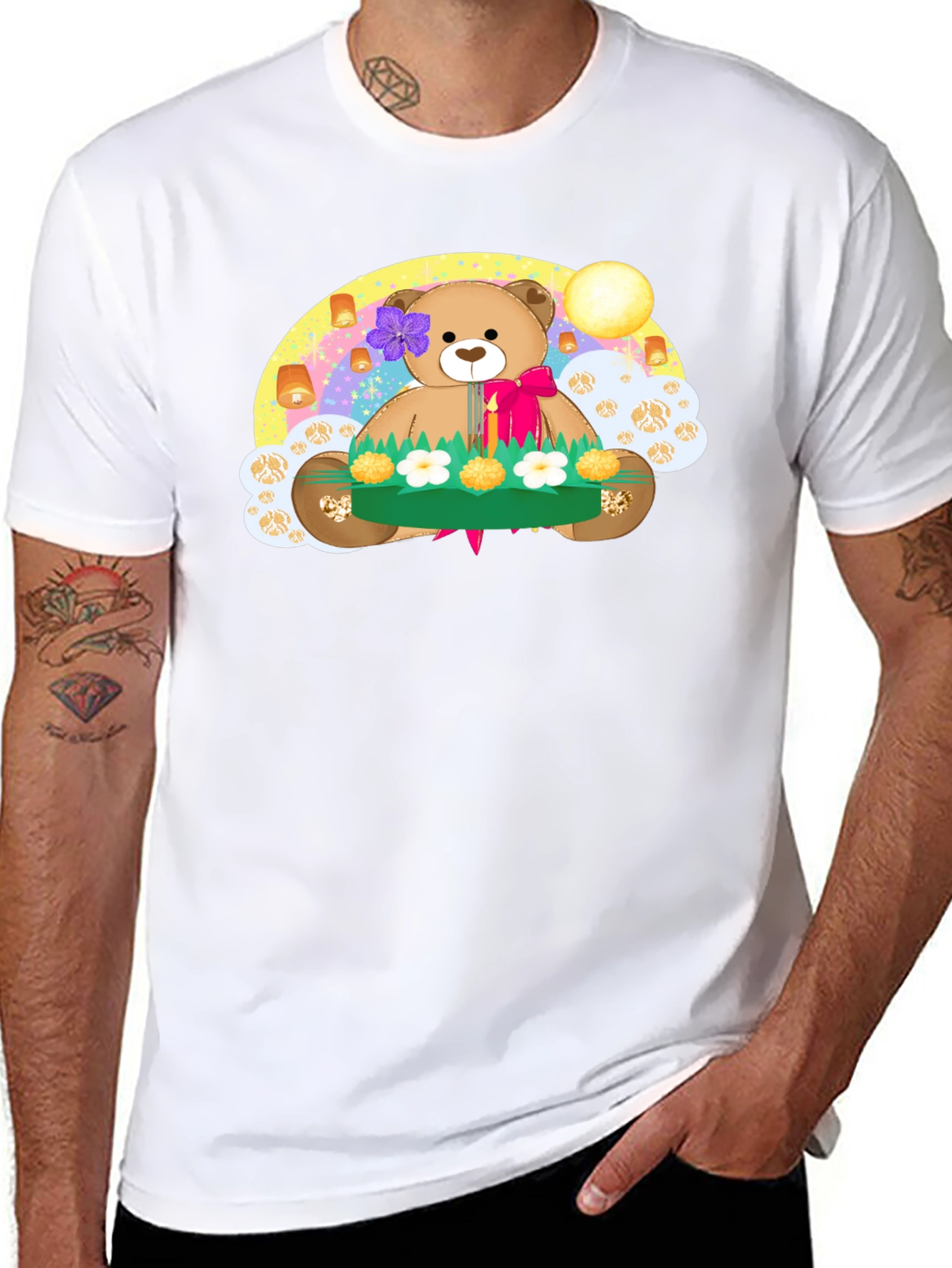 Cute Teddy Bear Floating Lantern T-Shirt