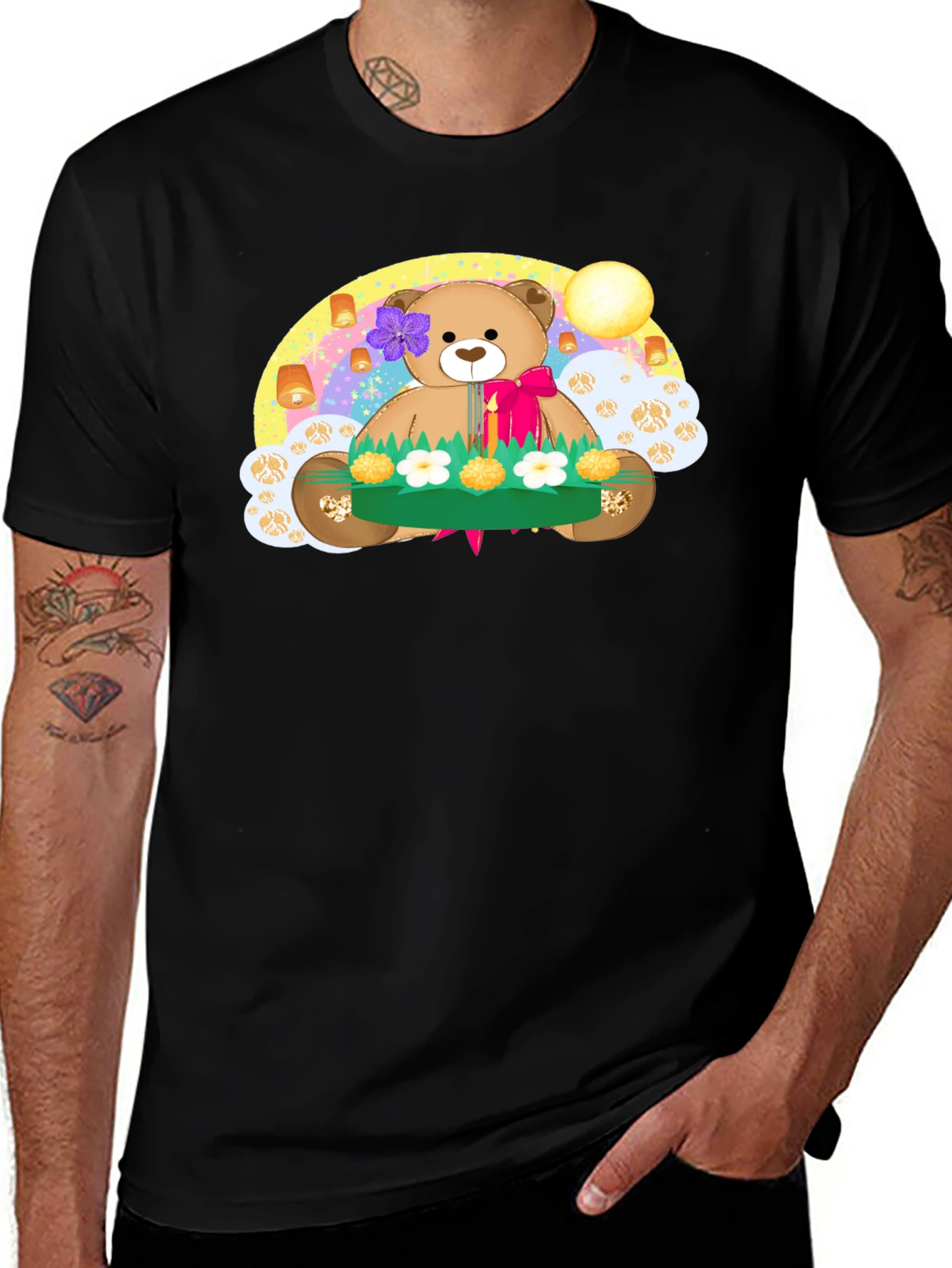 Cute Teddy Bear Floating Lantern T-Shirt