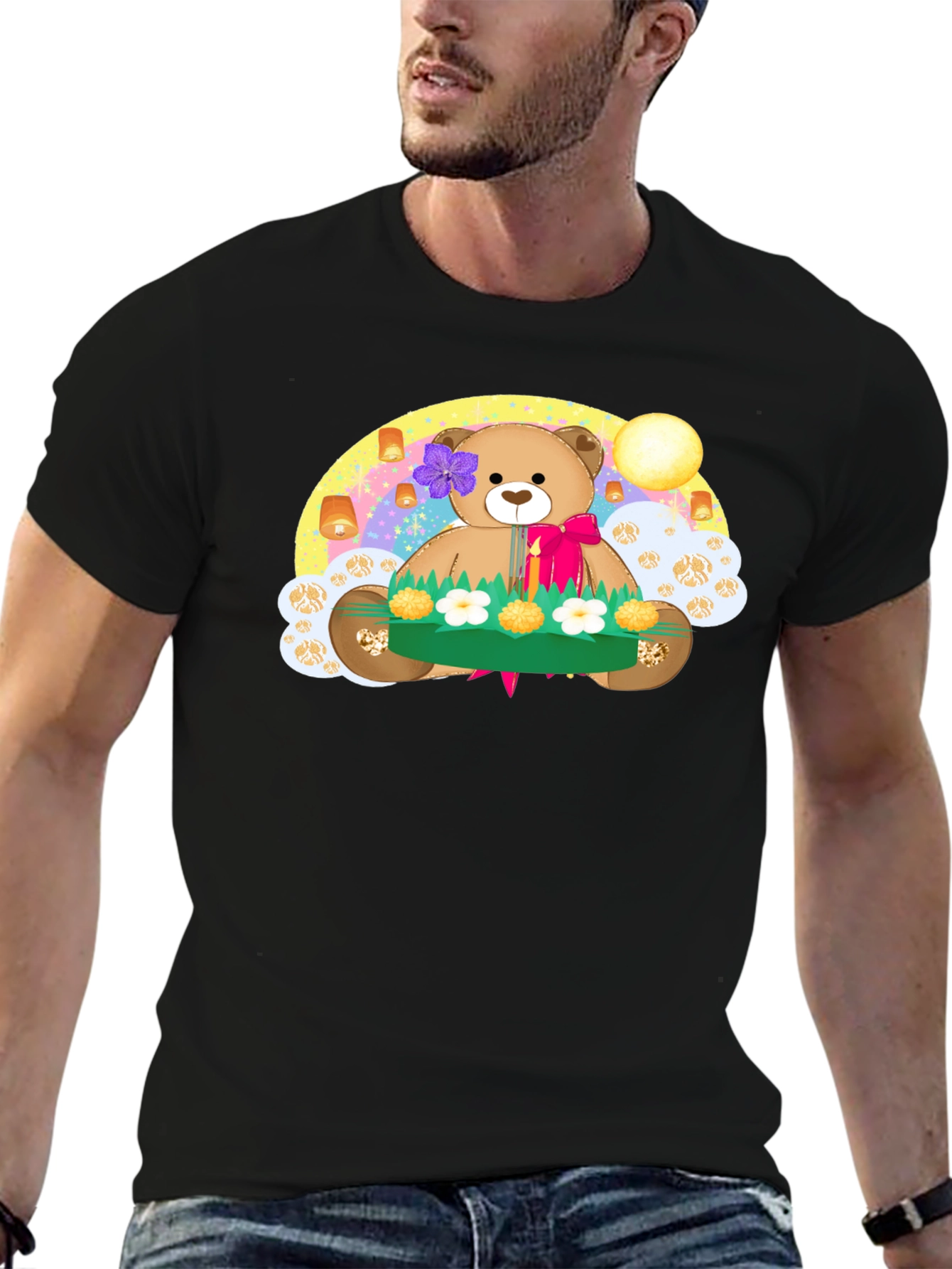 Cute Teddy Bear Floating Lantern T-Shirt