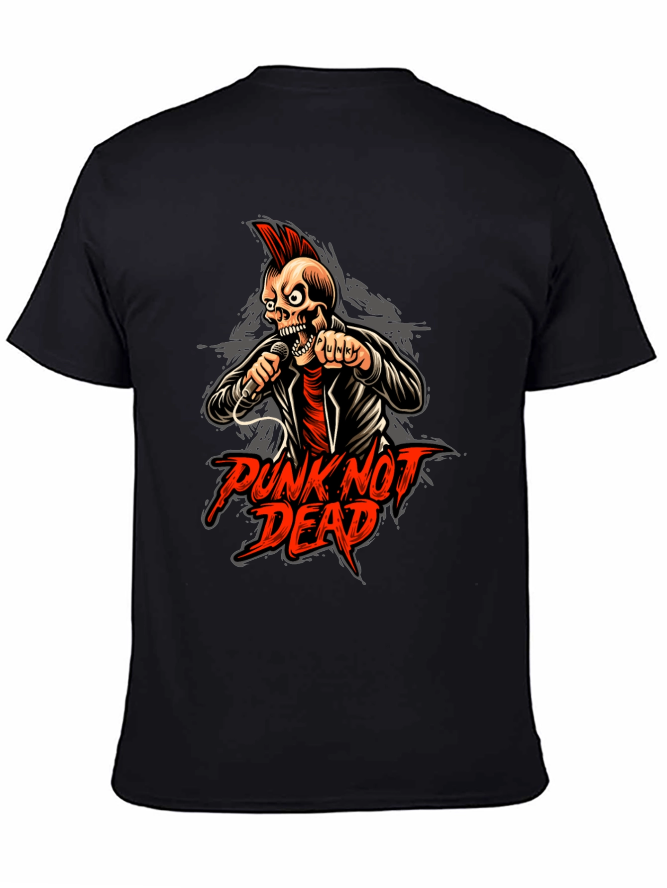 Punk Not Dead Graphic Tee - Skull Design