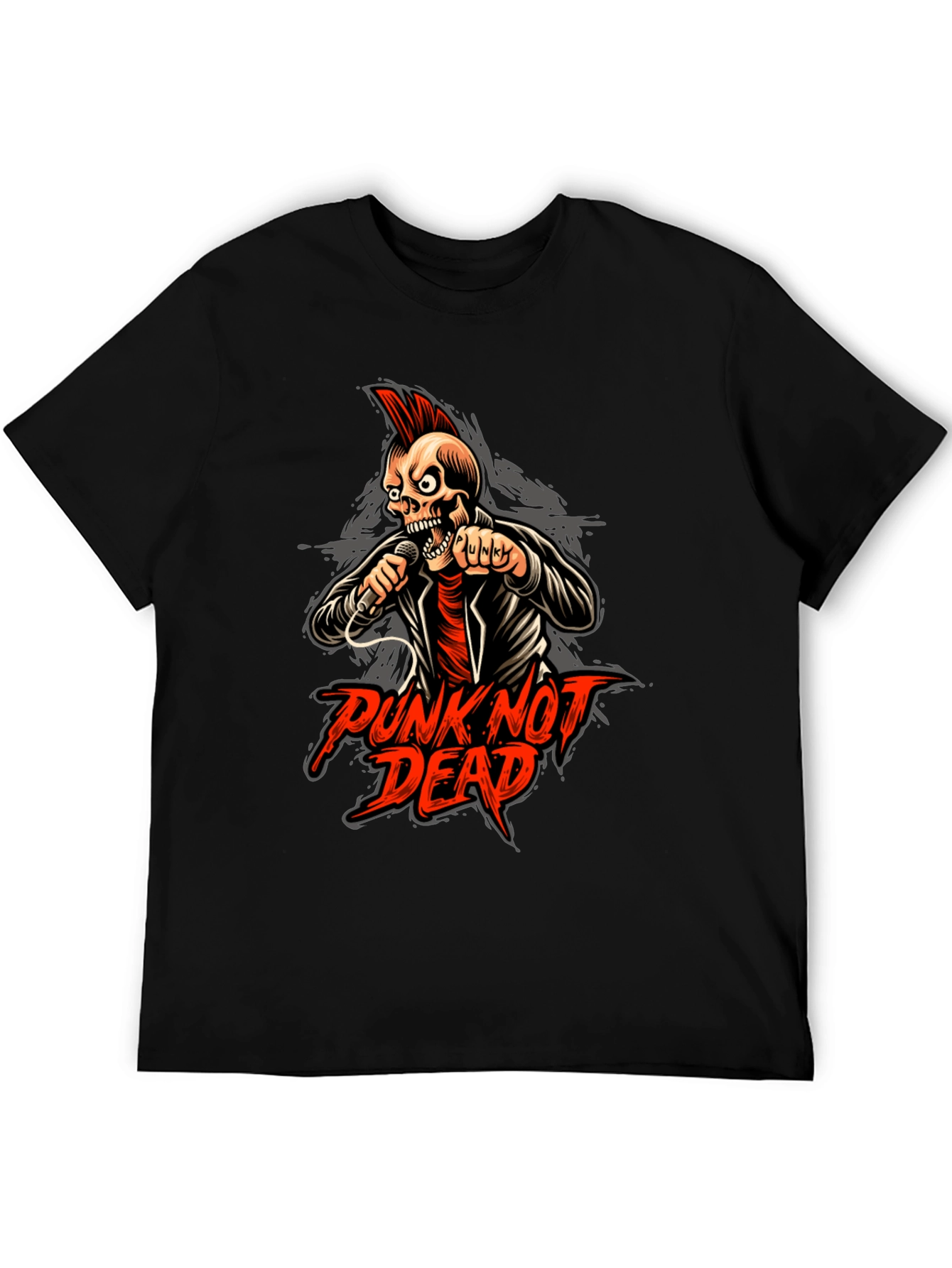 Punk Not Dead Graphic Tee - Skull Design