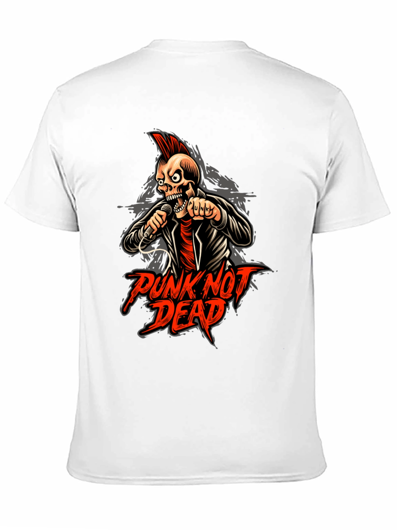 Punk Not Dead Graphic Tee - Skull Design