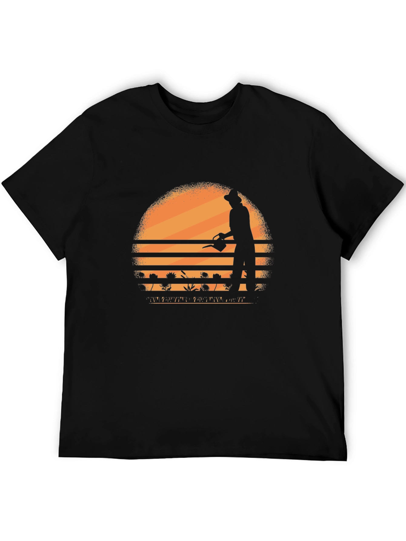 Gardener Silhouette Graphic T-Shirt - Black