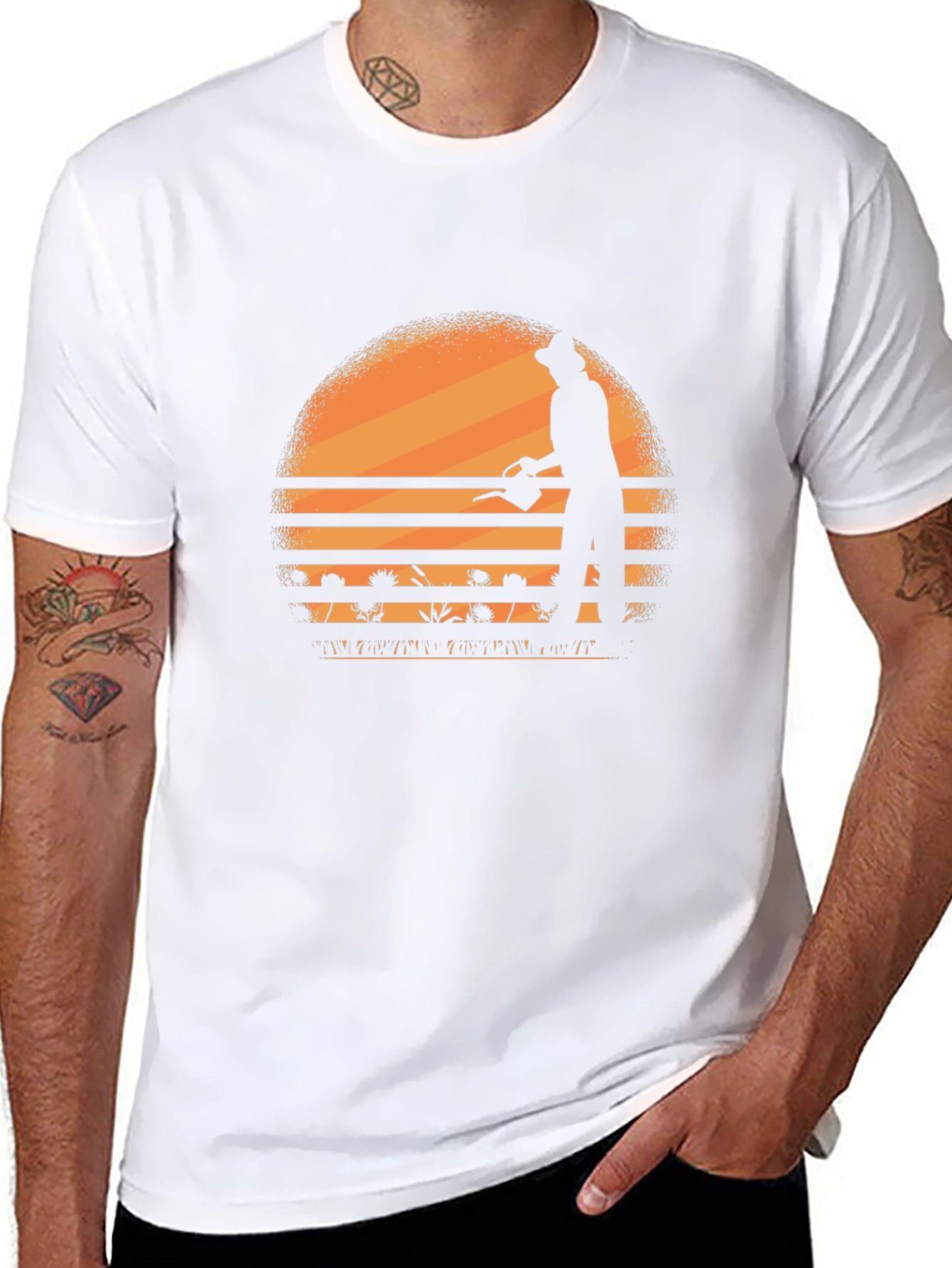 Gardener Silhouette Graphic T-Shirt - Black