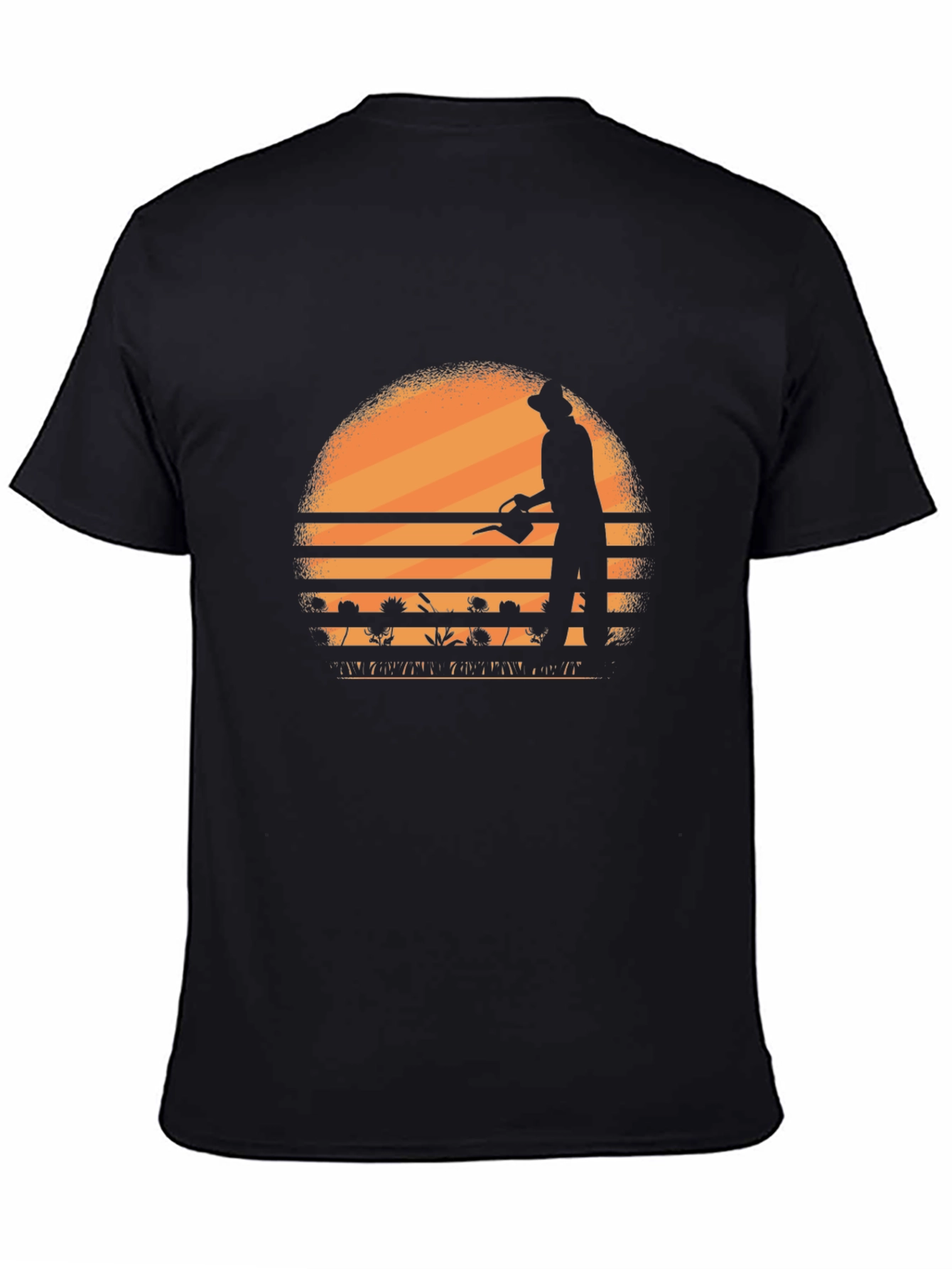 Gardener Silhouette Graphic T-Shirt - Black