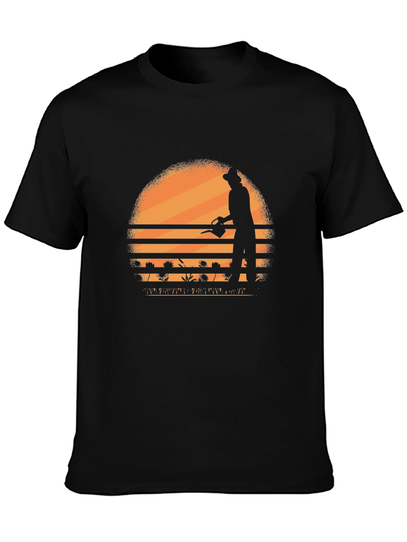 Gardener Silhouette Graphic T-Shirt - Black