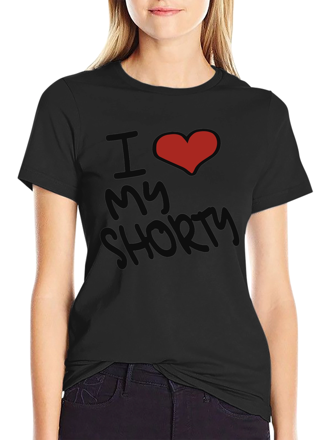 I Heart My Shorty Graphic Tee - Black