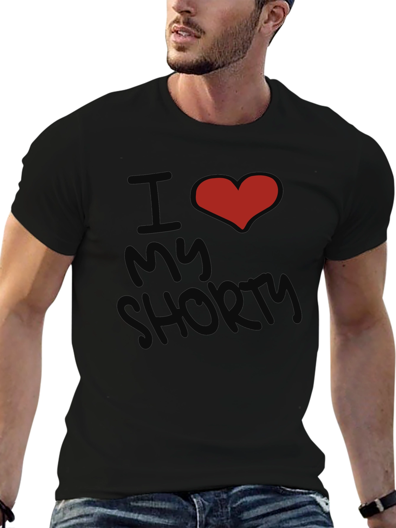 I Heart My Shorty Graphic Tee - Black