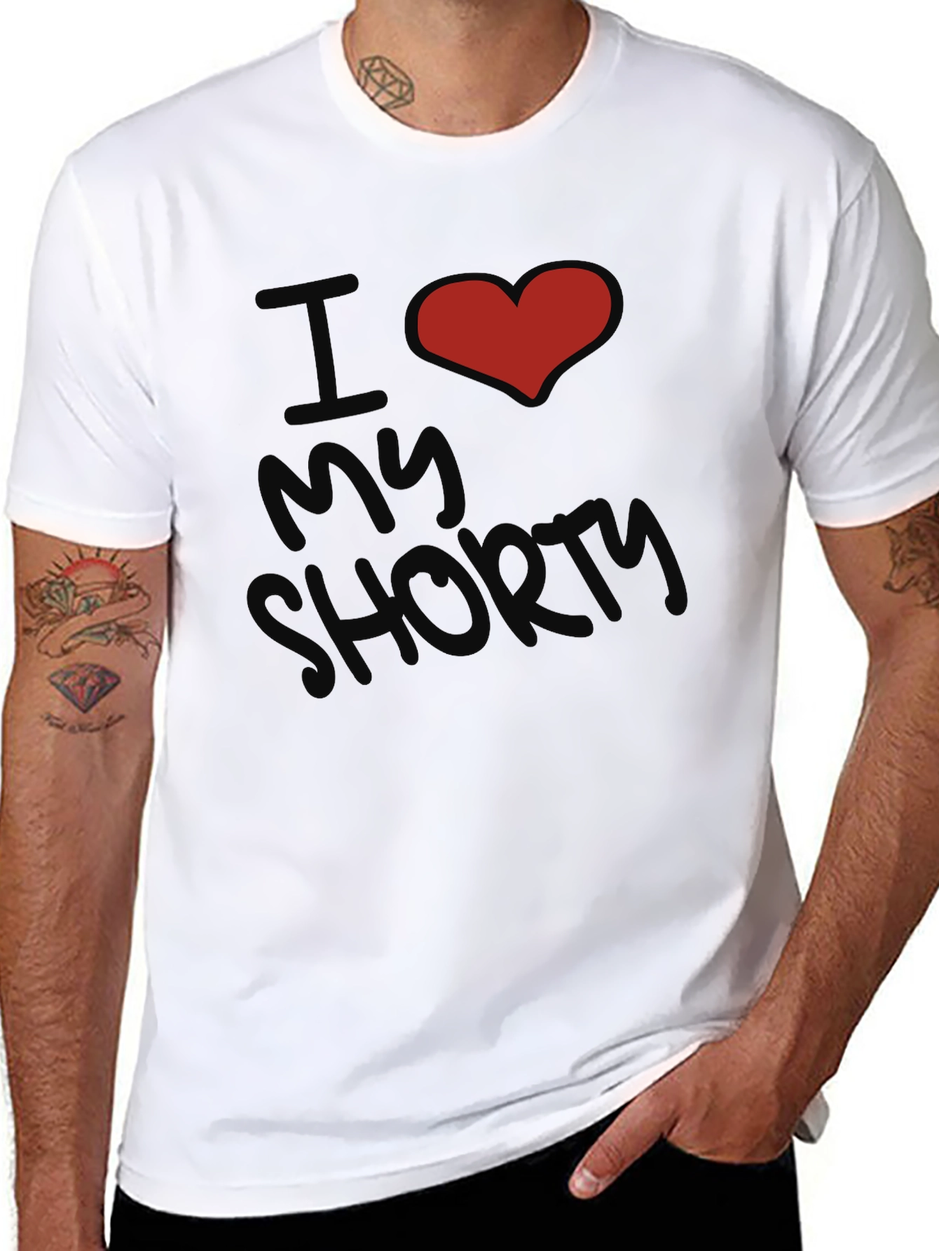 I Heart My Shorty Graphic Tee - Black