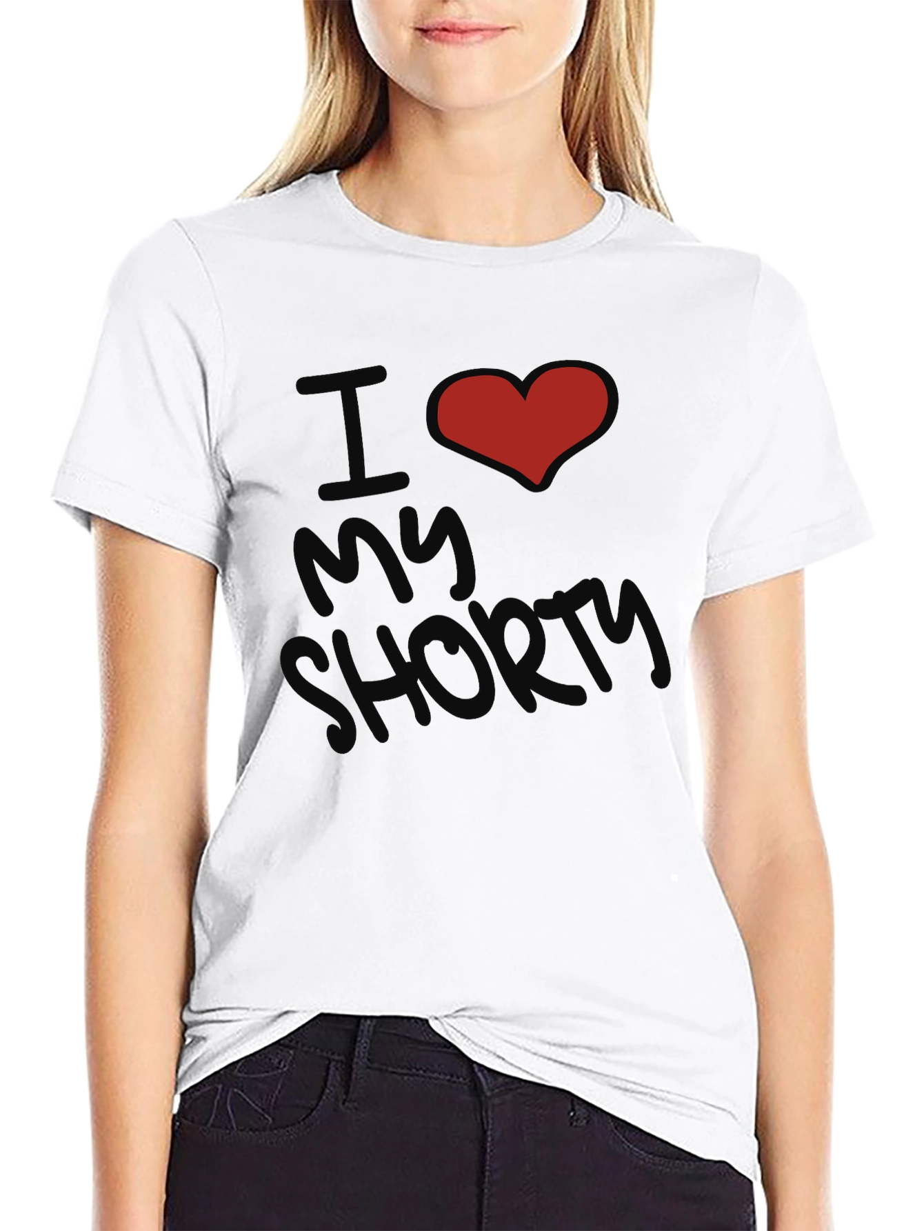 I Heart My Shorty Graphic Tee - Black