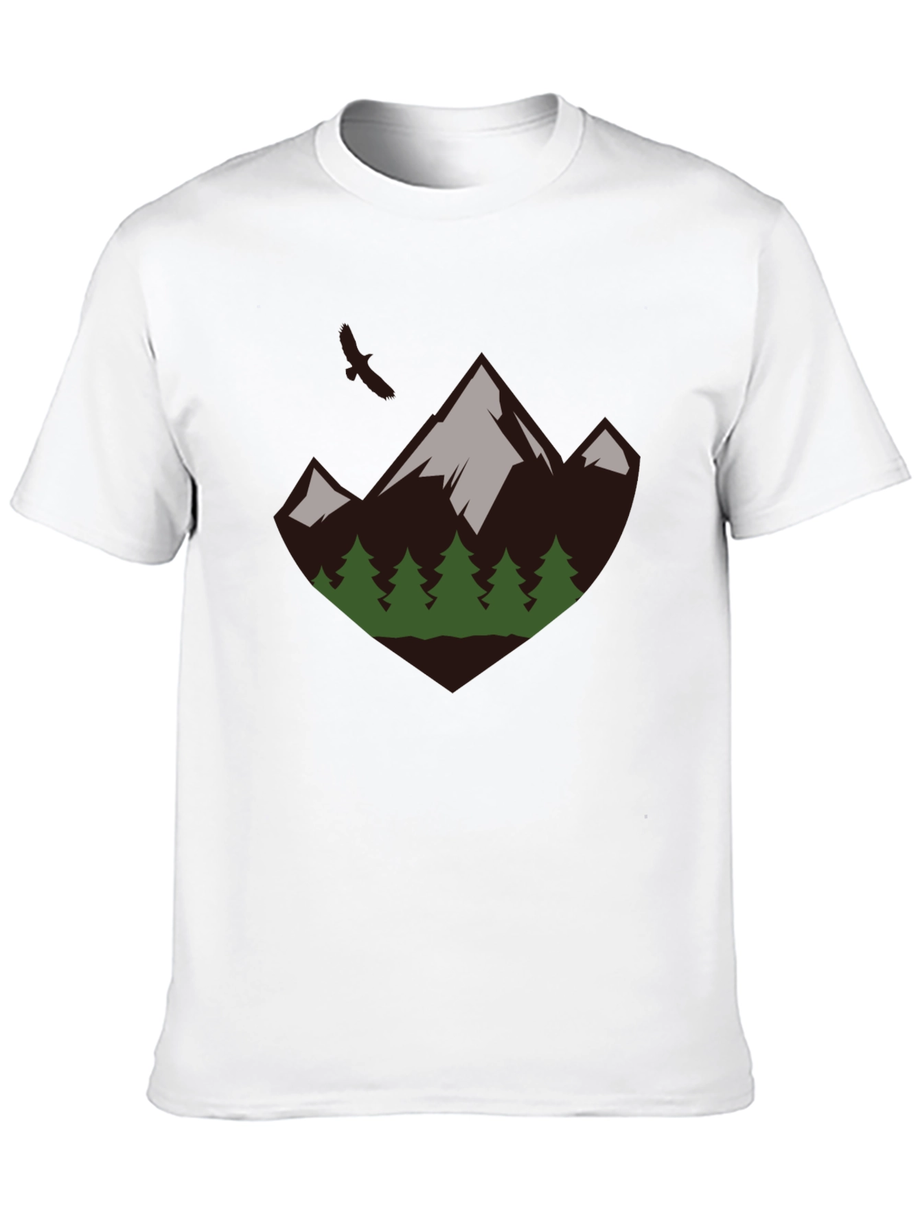 Mountain & Trees Graphic Tee - Nature Adventure Shirt
