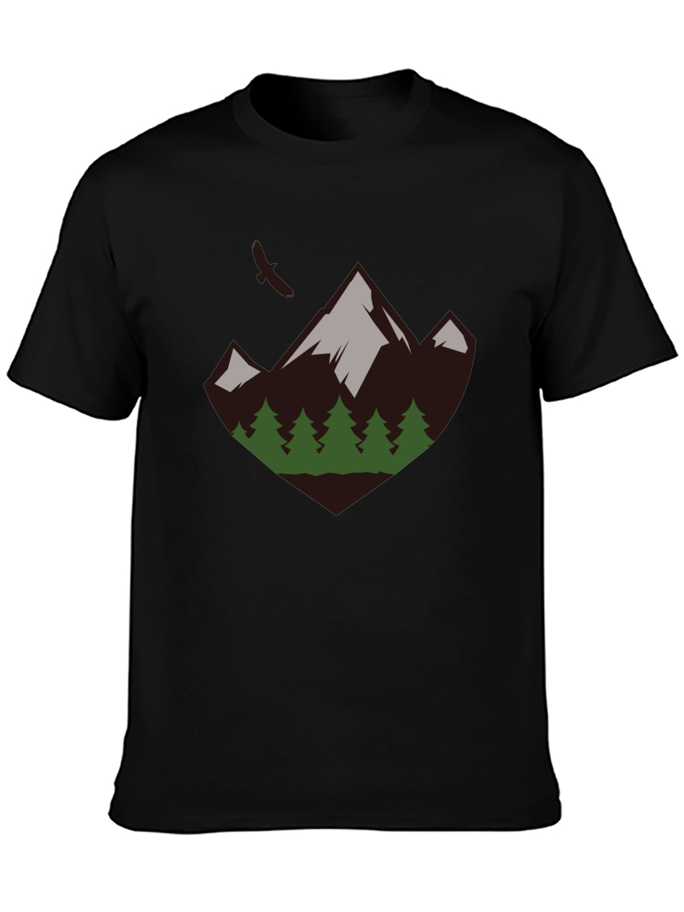 Mountain & Trees Graphic Tee - Nature Adventure Shirt