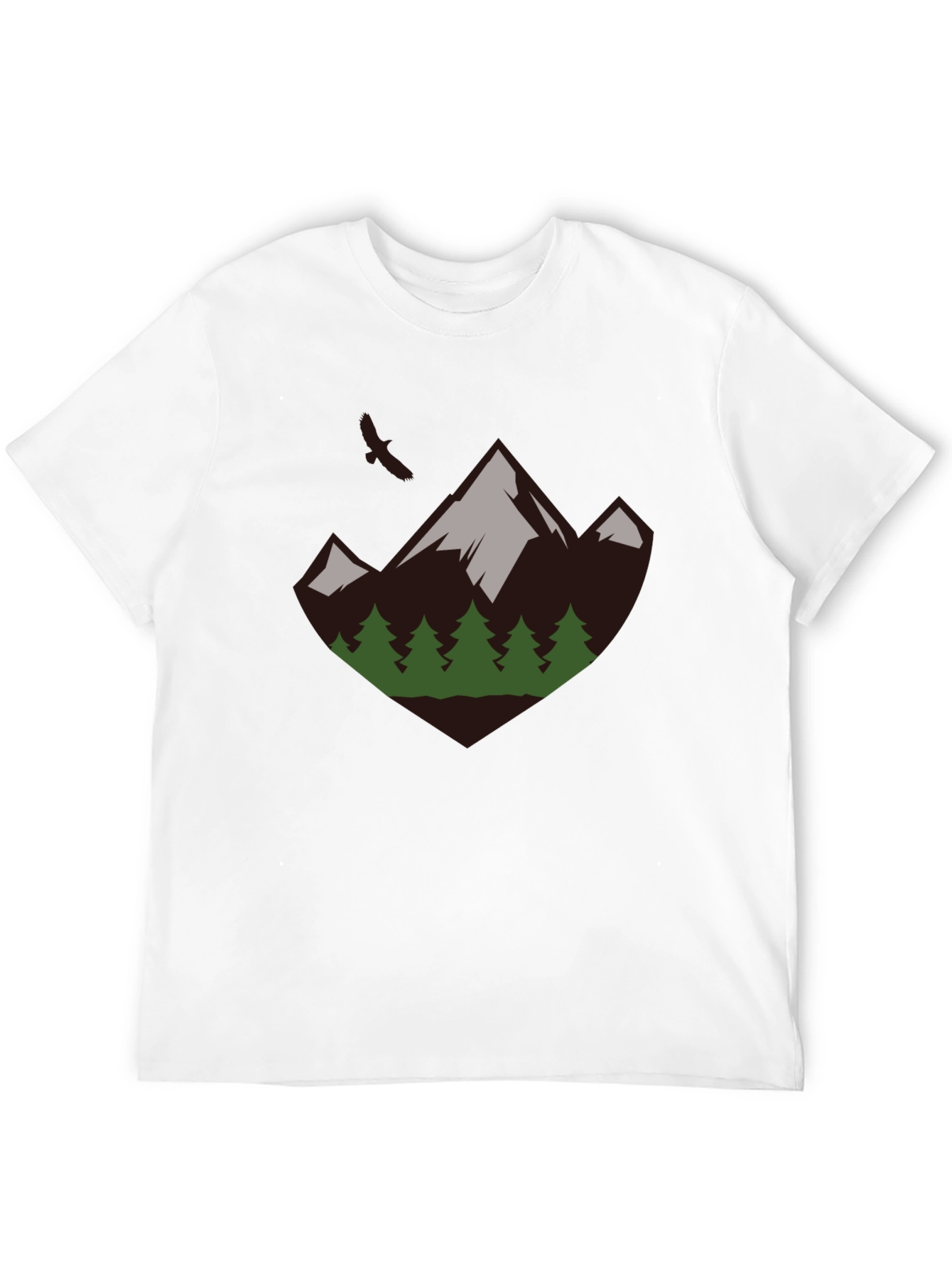 Mountain & Trees Graphic Tee - Nature Adventure Shirt