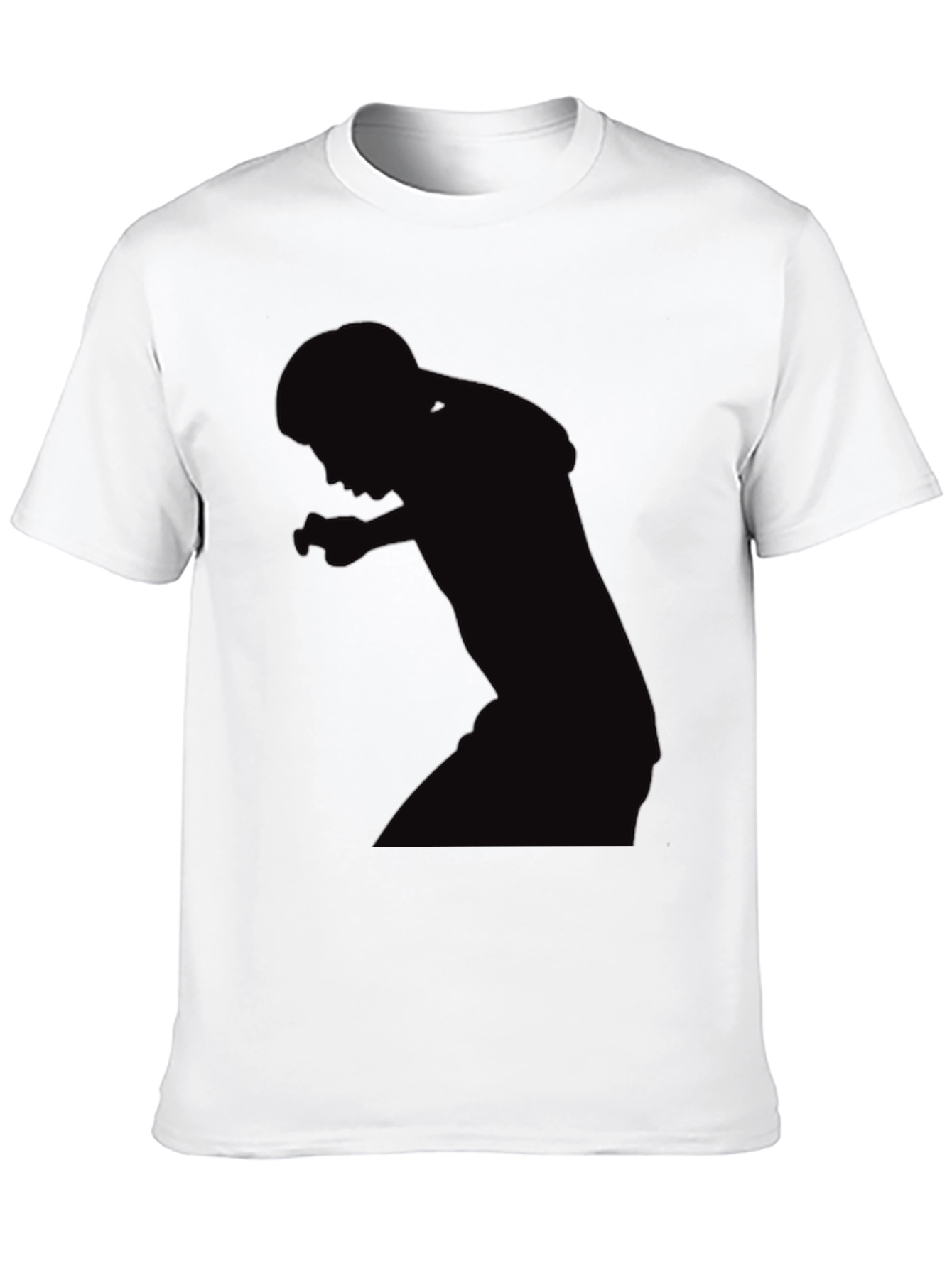 Mens Black Graphic Tee - Silhouette Design
