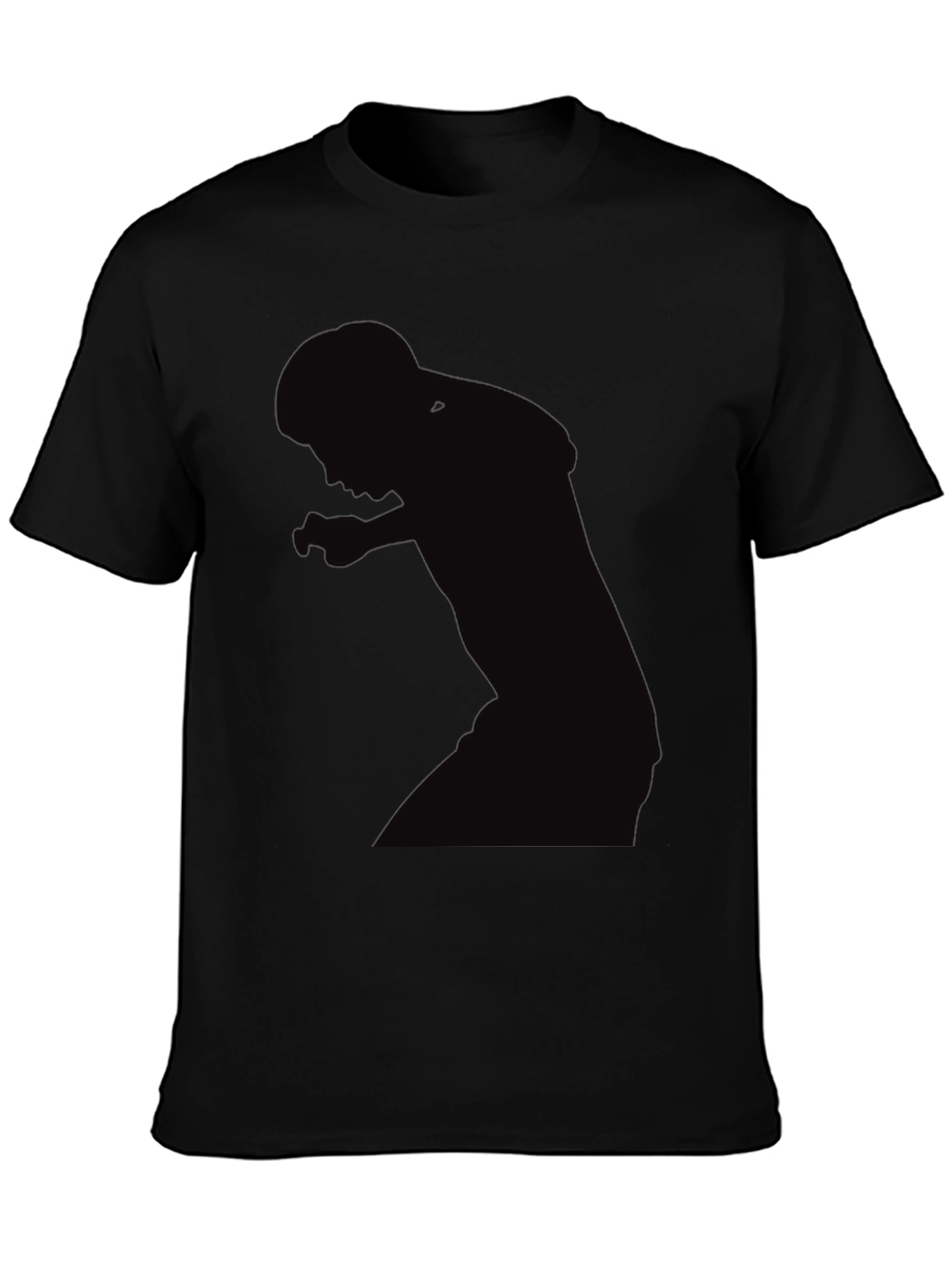 Mens Black Graphic Tee - Silhouette Design