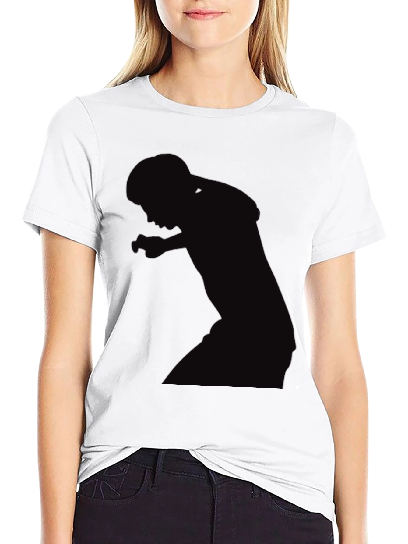 Mens Black Graphic Tee - Silhouette Design