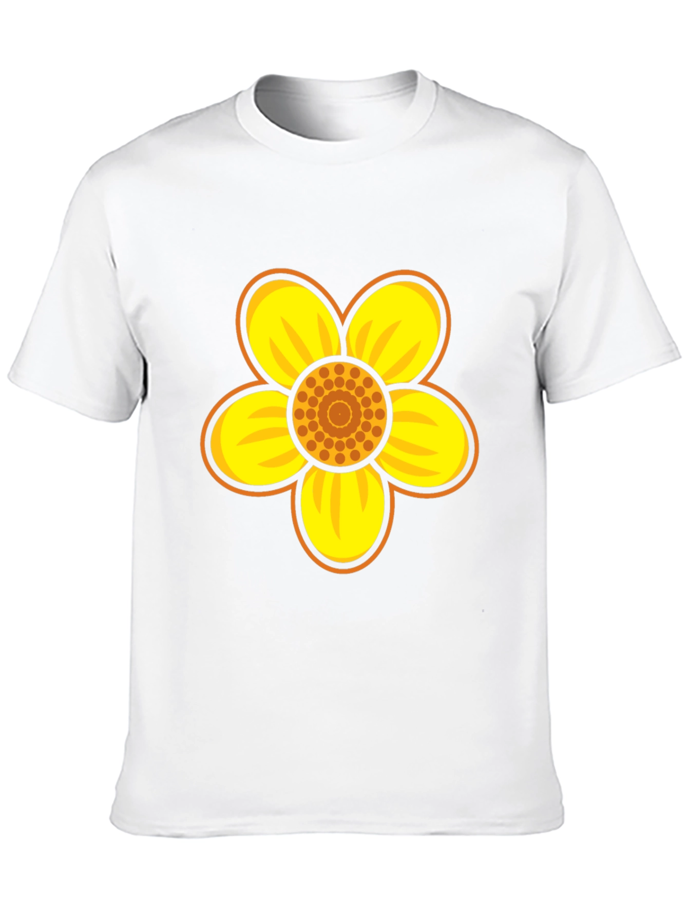 Black T-Shirt with Bold Flower Graphic