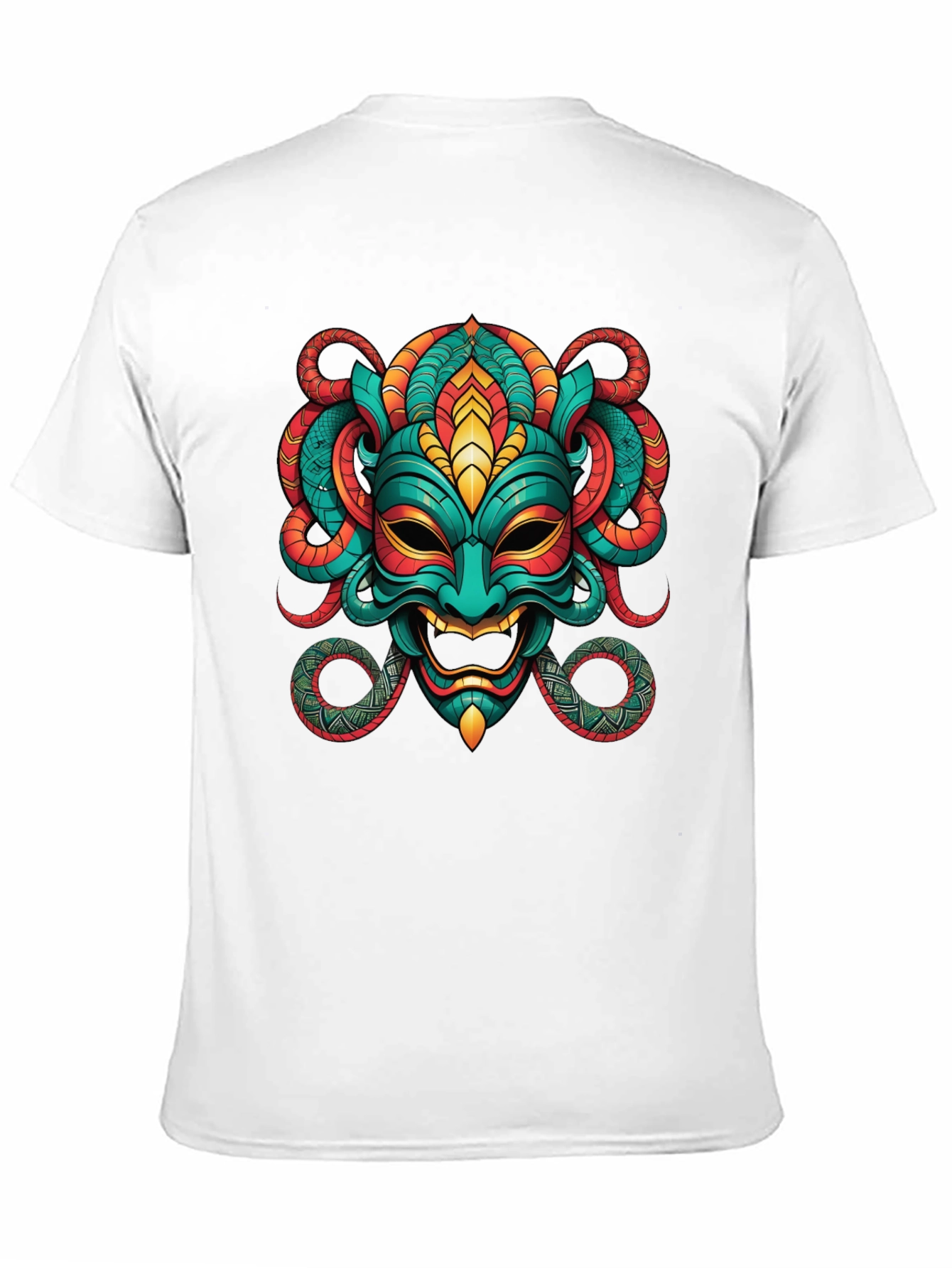 Bold Graphic Tee - Exotic Mask Design