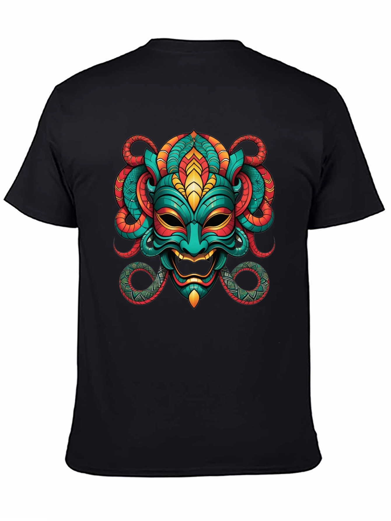 Bold Graphic Tee - Exotic Mask Design