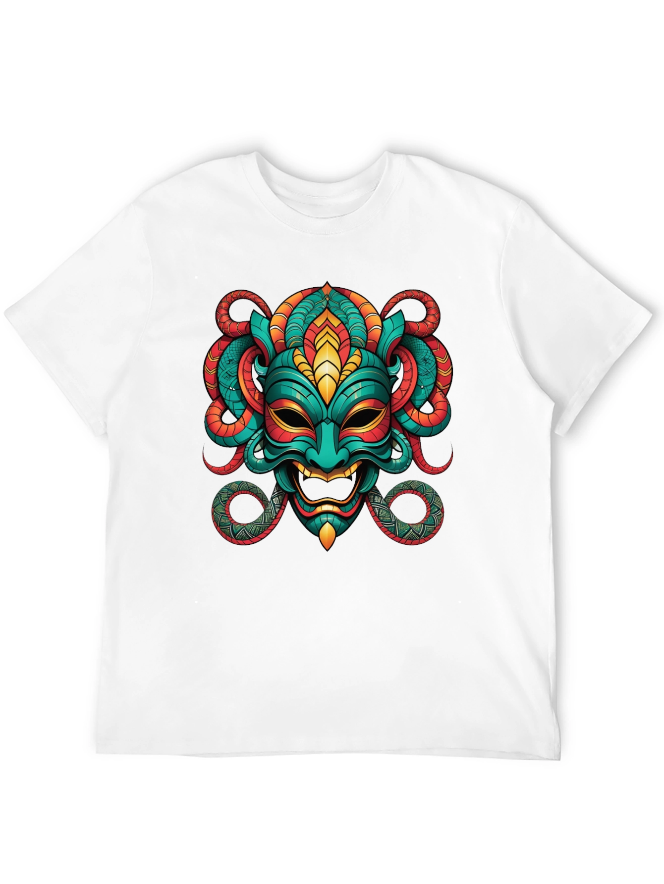 Bold Graphic Tee - Exotic Mask Design
