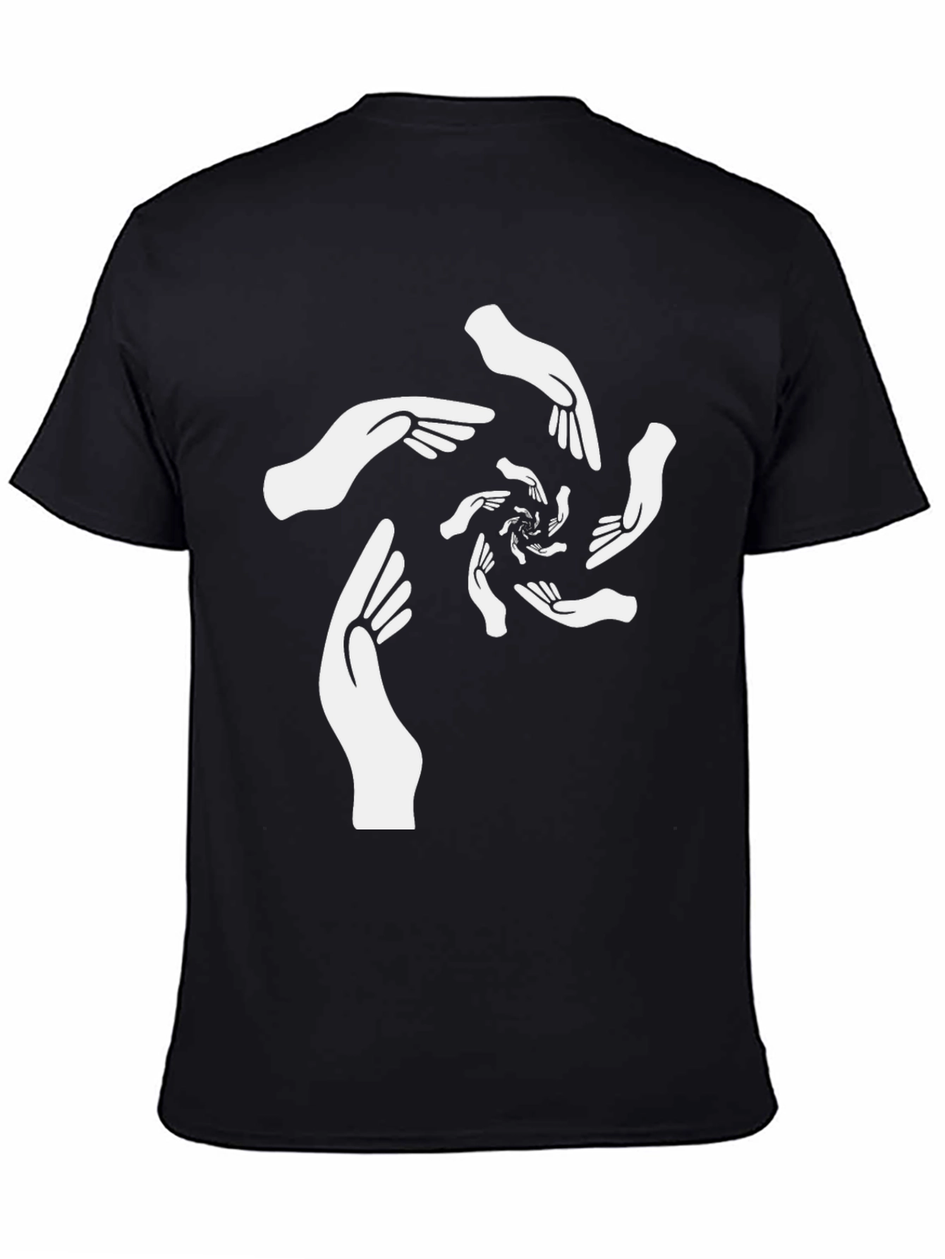 Abstract Hands Graphic Tee - Unique Black T-Shirt