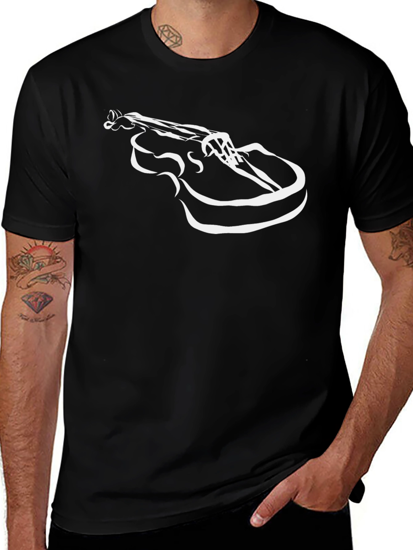 Abstract Violin Graphic Tee - Cool Musician Shirt