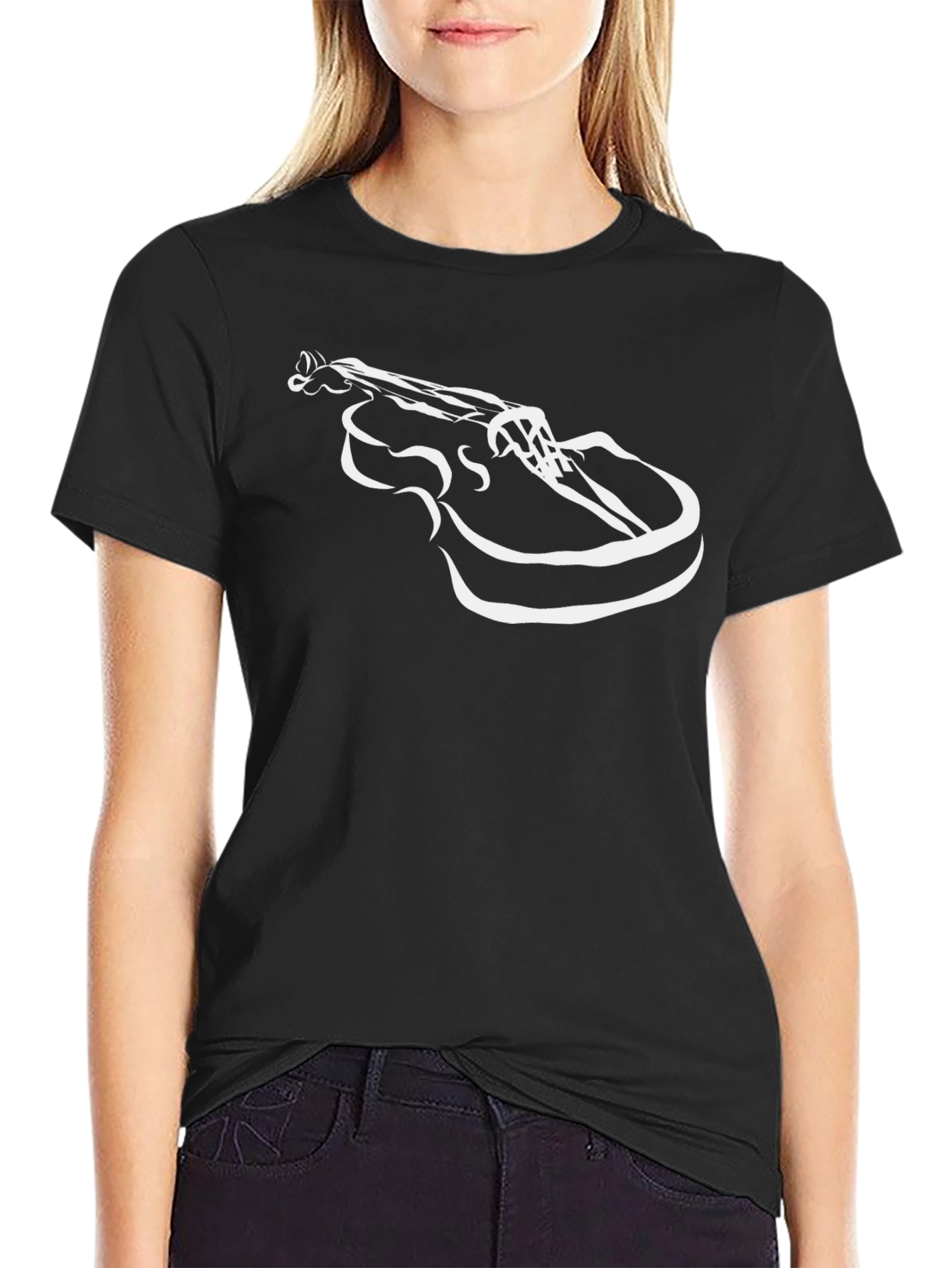 Abstract Violin Graphic Tee - Cool Musician Shirt