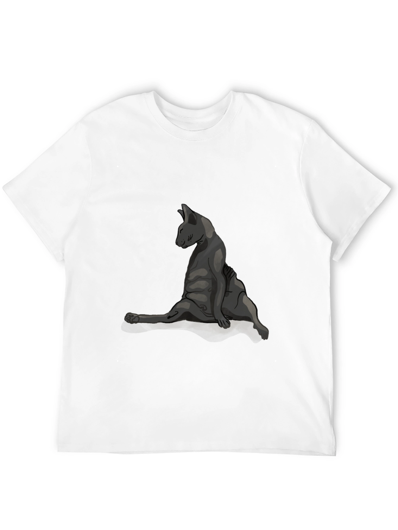 Cat Yoga Pose Graphic Tee - Relaxed Fit