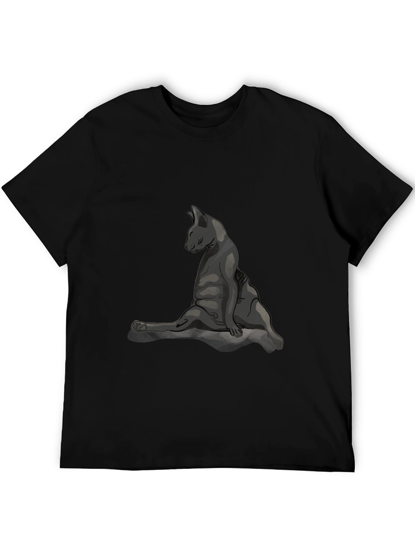Cat Yoga Pose Graphic Tee - Relaxed Fit