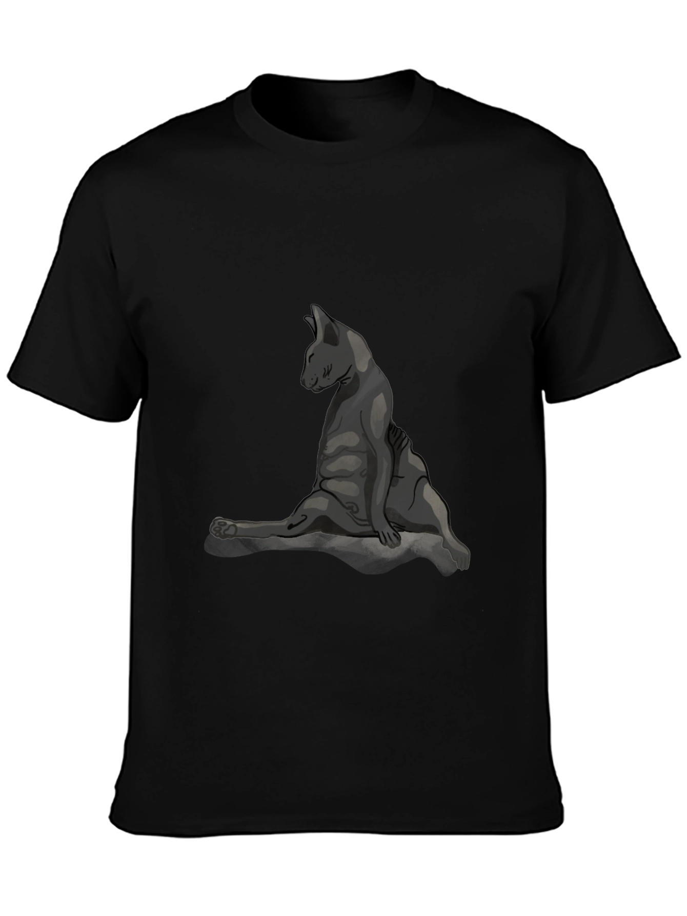 Cat Yoga Pose Graphic Tee - Relaxed Fit