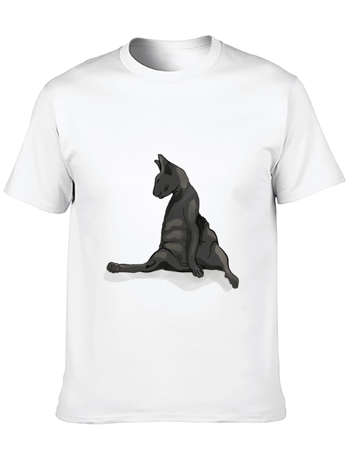 Cat Yoga Pose Graphic Tee - Relaxed Fit