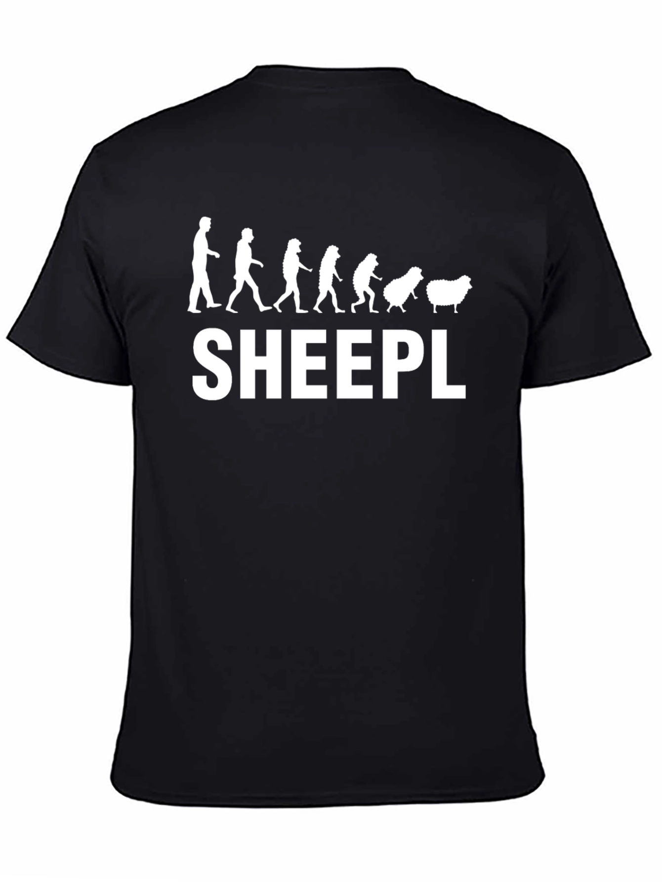 SHEEPL Evolution Black Graphic T-Shirt