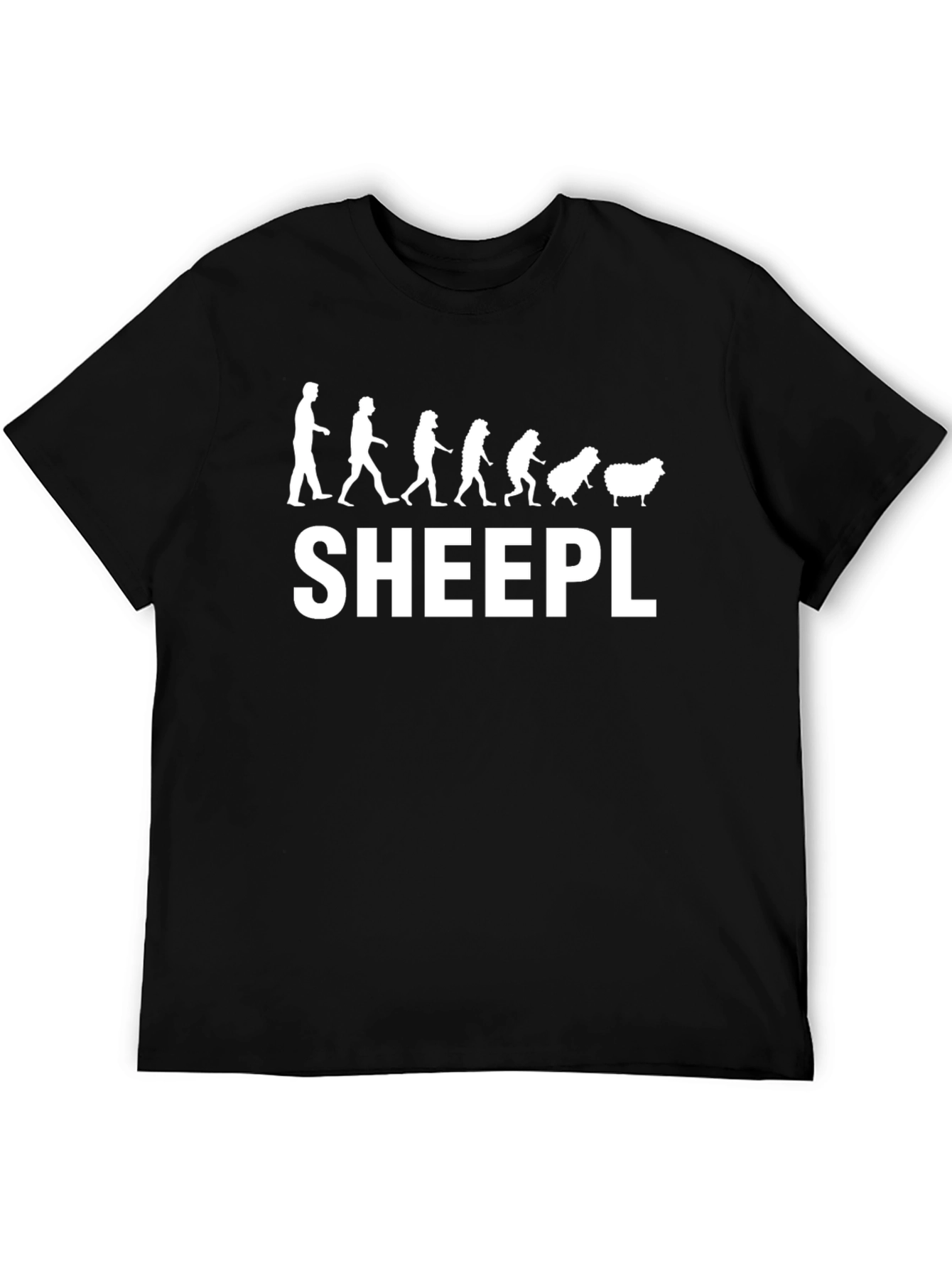 SHEEPL Evolution Black Graphic T-Shirt