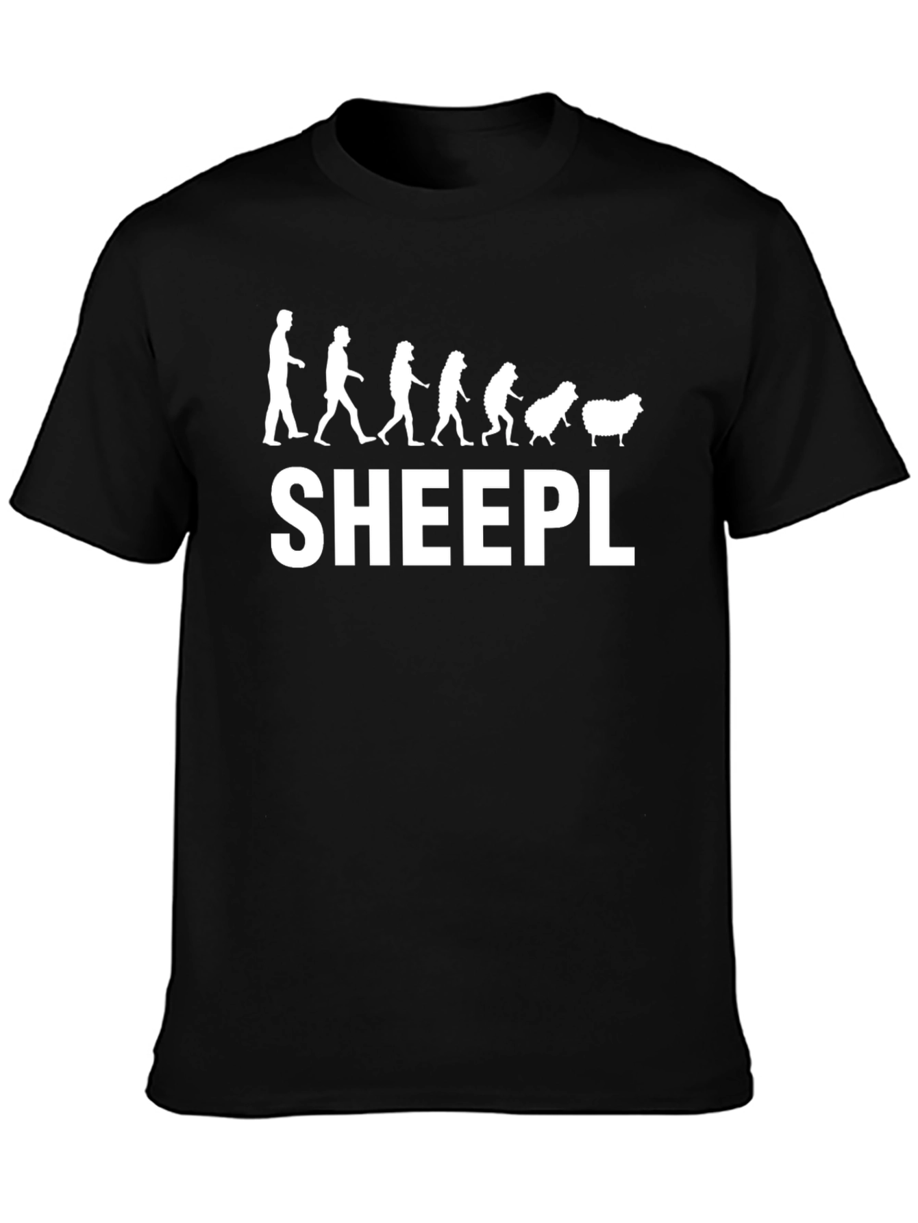 SHEEPL Evolution Black Graphic T-Shirt