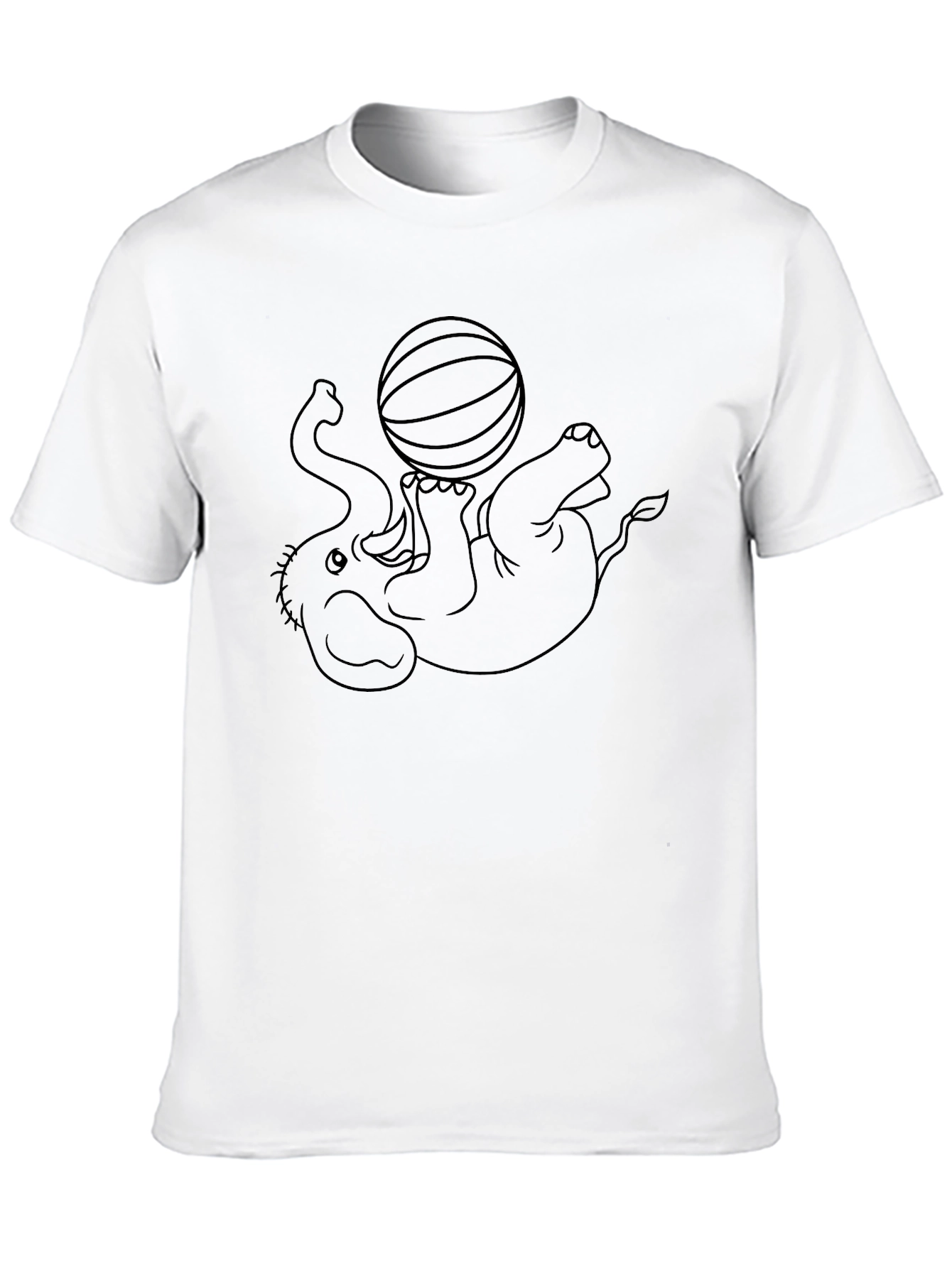 Elephant Ball Graphic Tee - Black Cotton Comfort