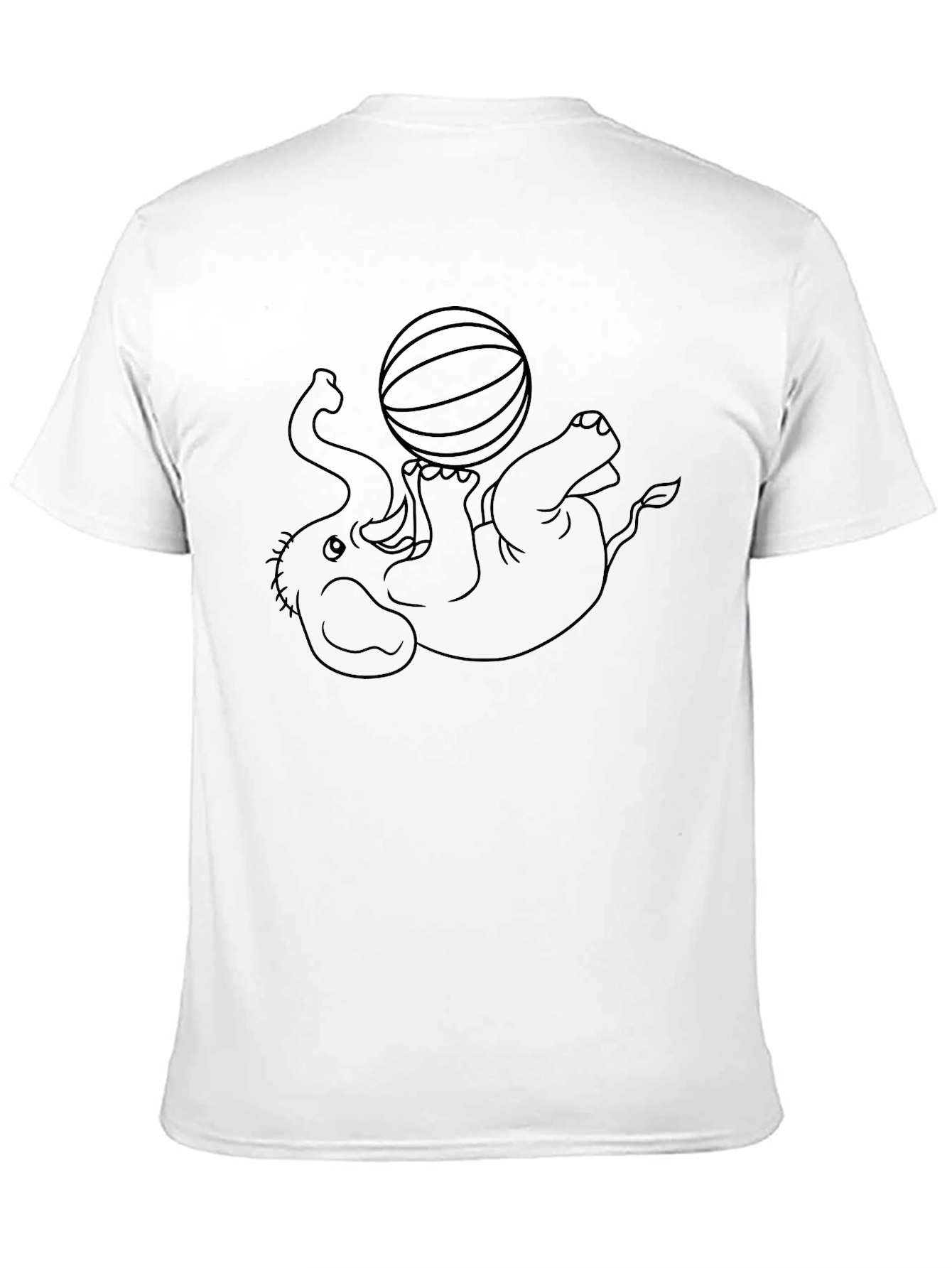 Elephant Ball Graphic Tee - Black Cotton Comfort