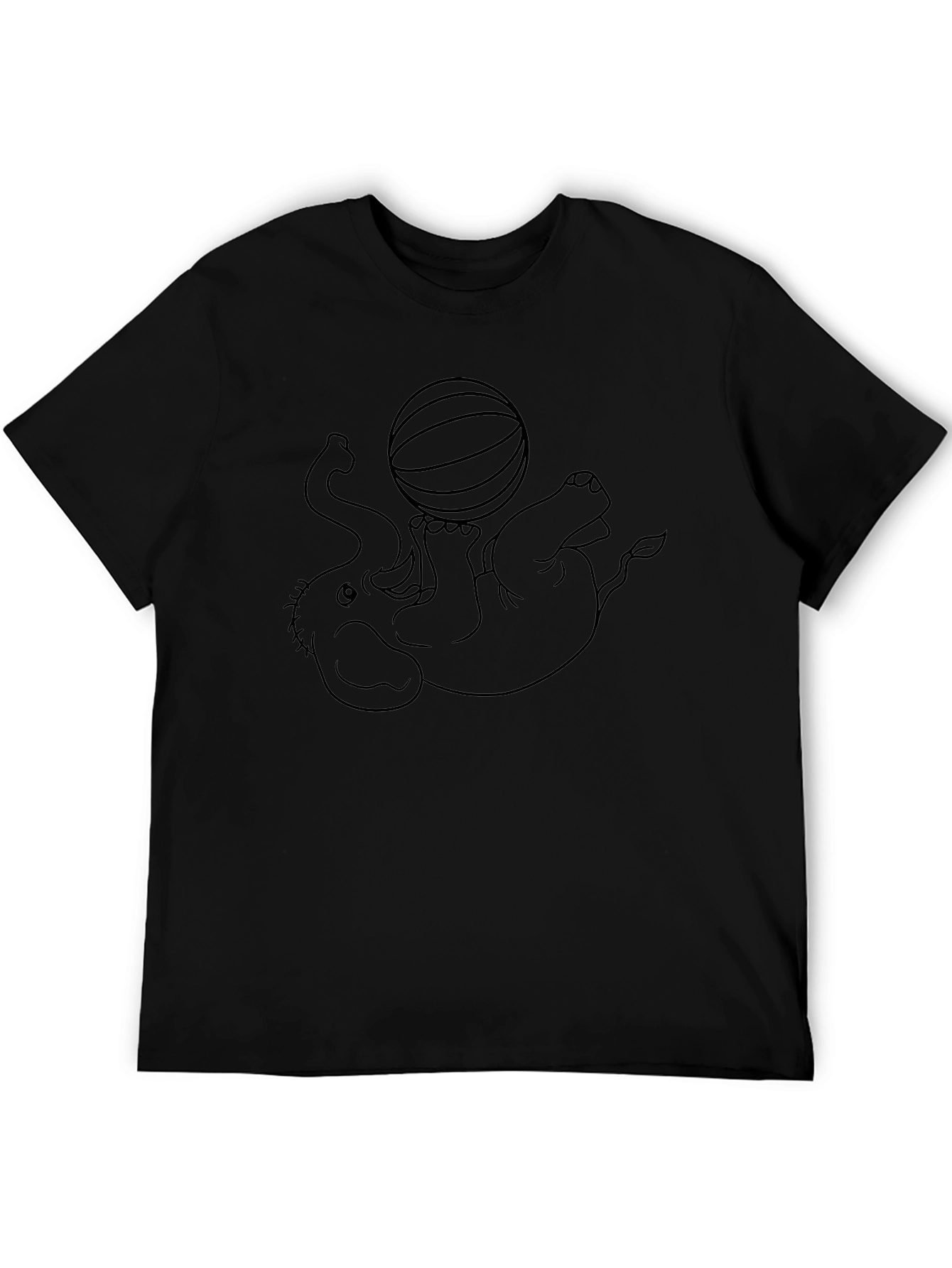 Elephant Ball Graphic Tee - Black Cotton Comfort