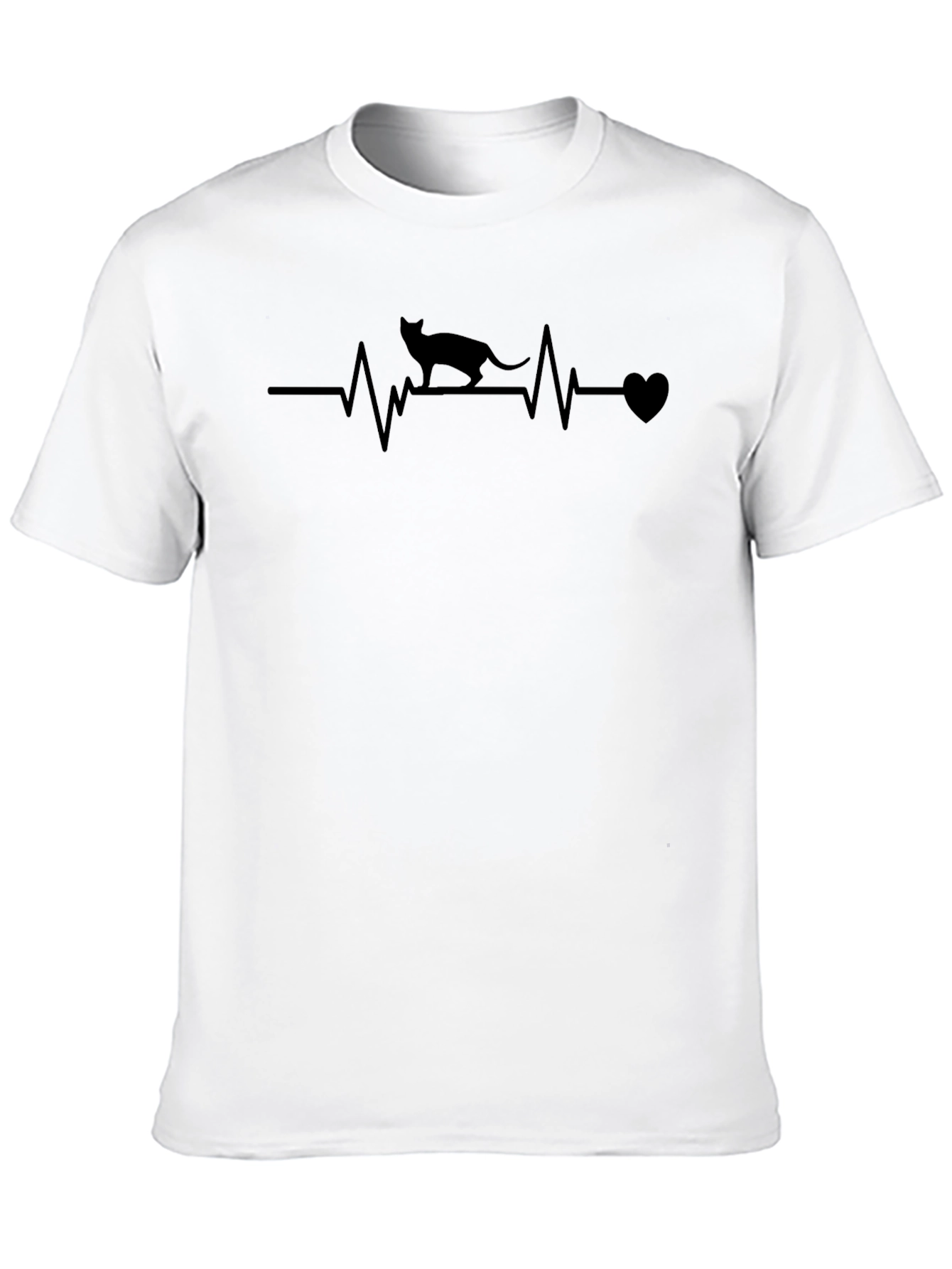 Cat Heartbeat T-Shirt - Soft Cotton Tee